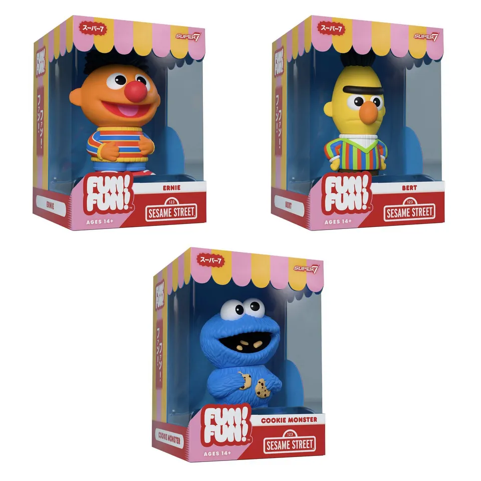 Super7 Sesame Street FUN FUN Bert Ernie Cookie set 3 figurine