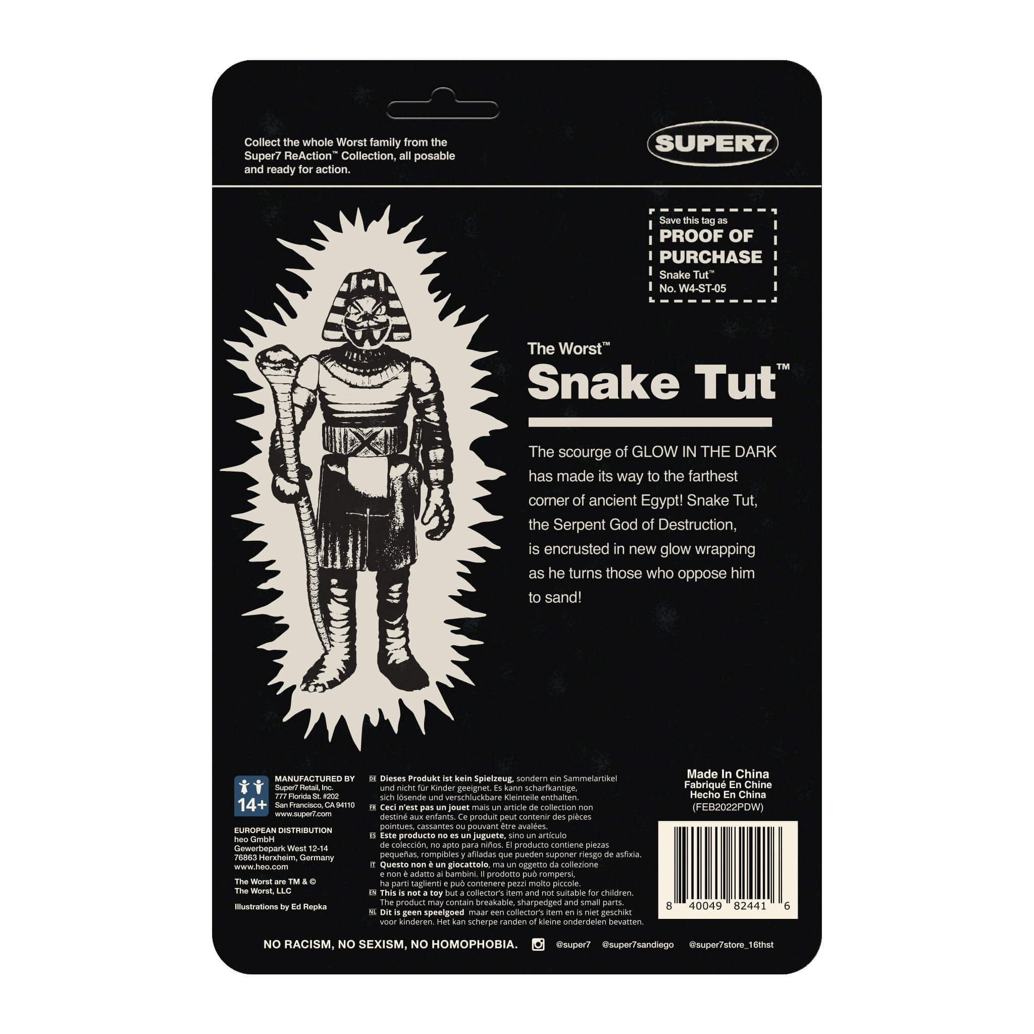 Super7 The Worst Snake Tut figurină 9,5 cm Glow