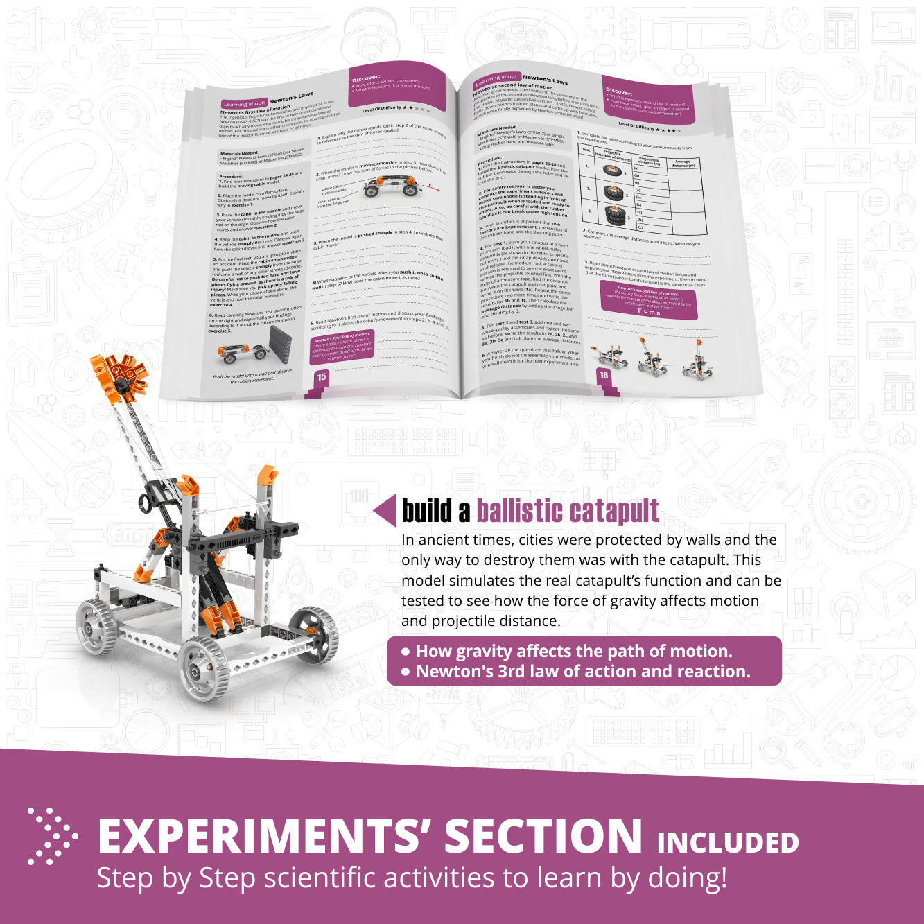 Engino Discovering STEM Newton's Laws set construcție 8 modele energie
