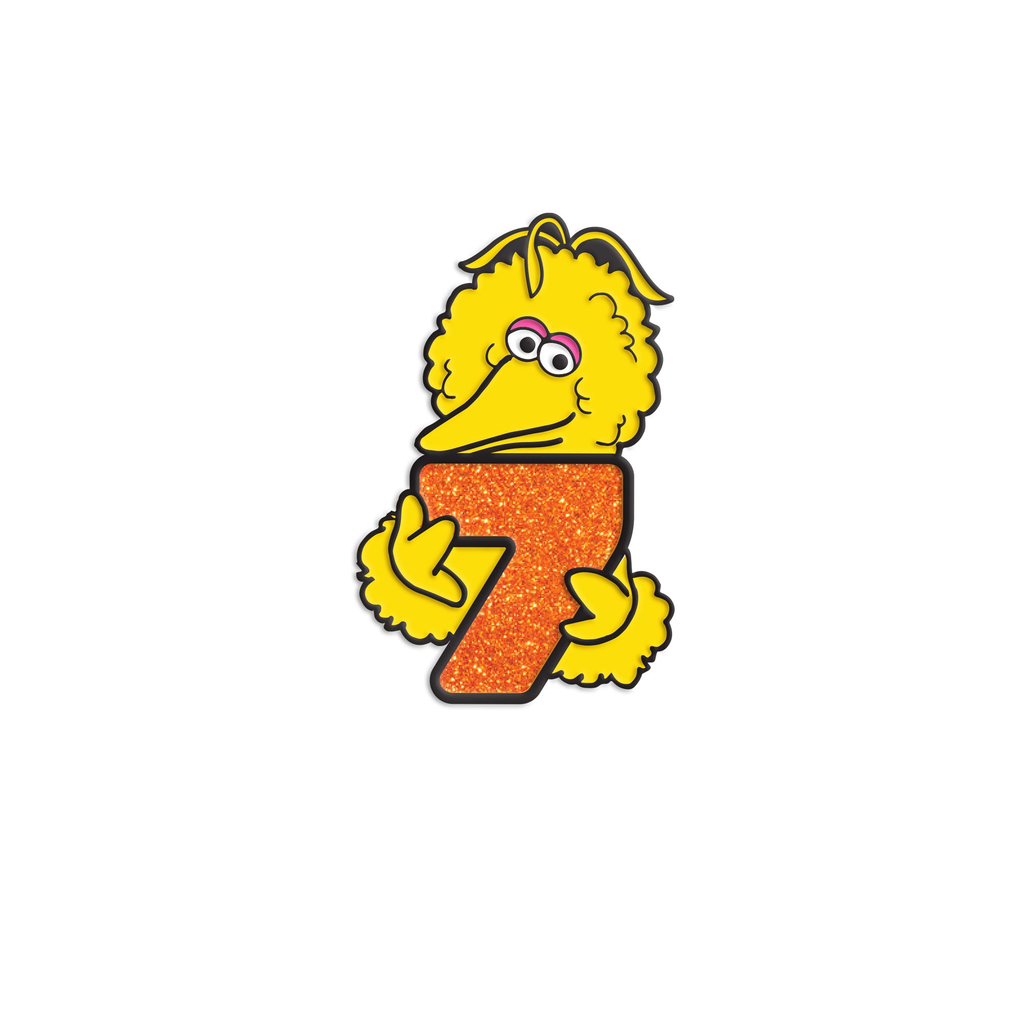 Super7 Sesame Street Big Bird pin emailat galben 3,8cm
