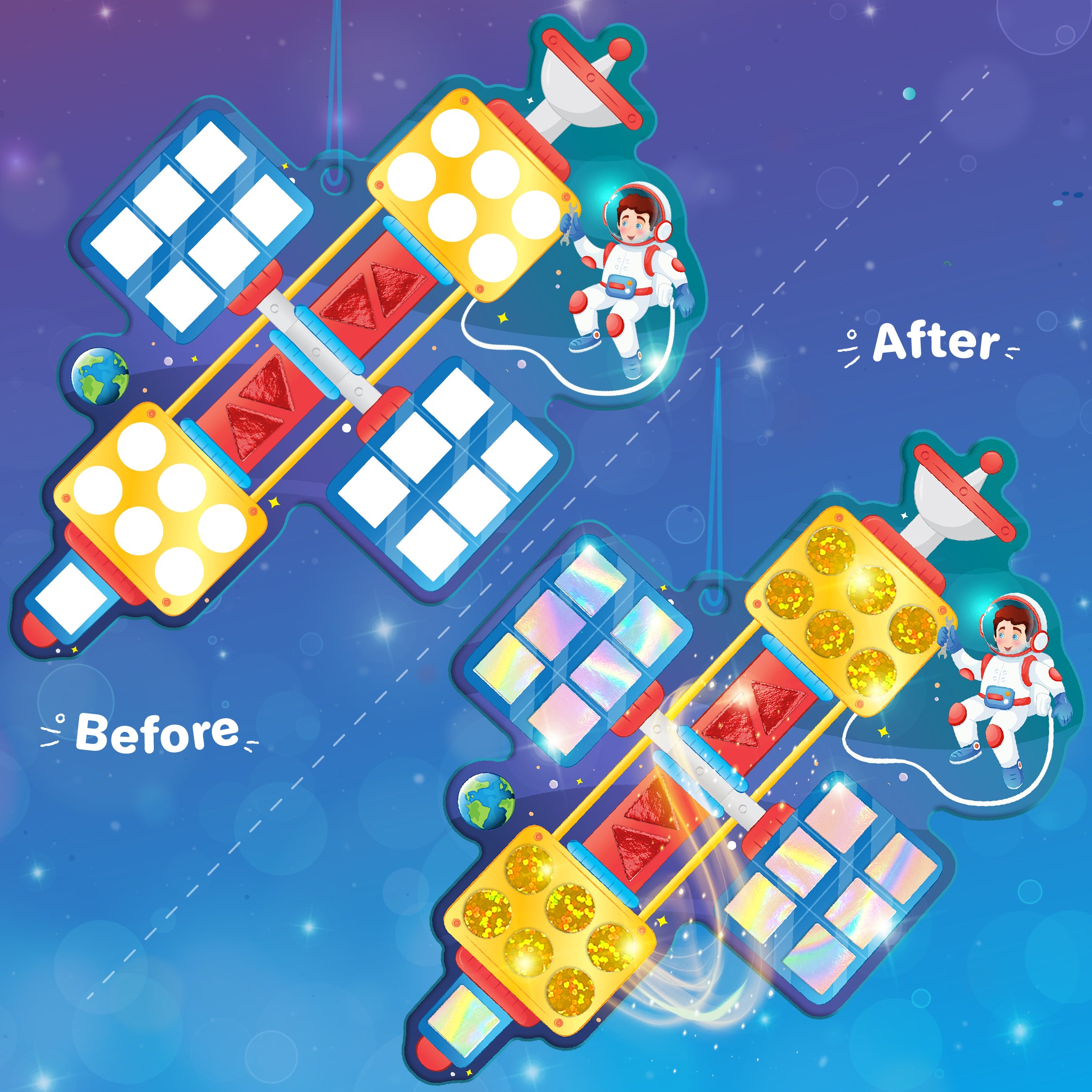 Imagimake Mirror Mosaic Space set mozaic 6 pachete