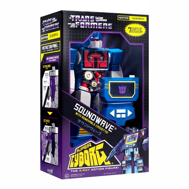 Super7 Super Cyborg figurina Soundwave G1 color