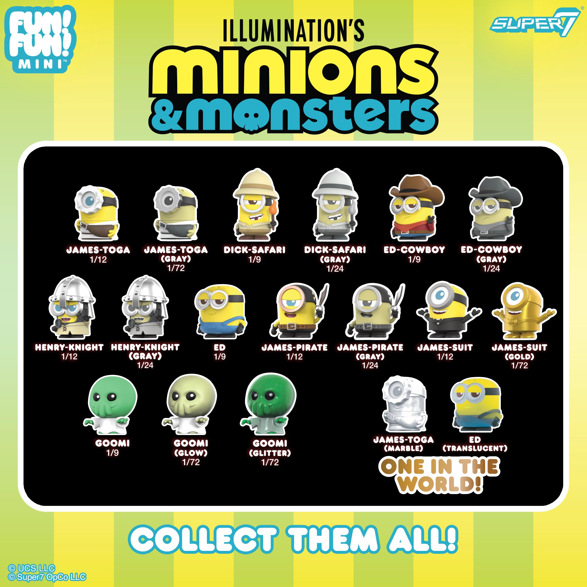 Super7 Minions Monsters FUN FUN MINI figurine set 9 blind box