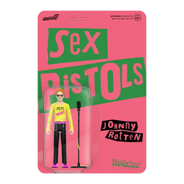 Super7 ReAction Johnny Rotten Sex Pistols figurină 9,5 cm