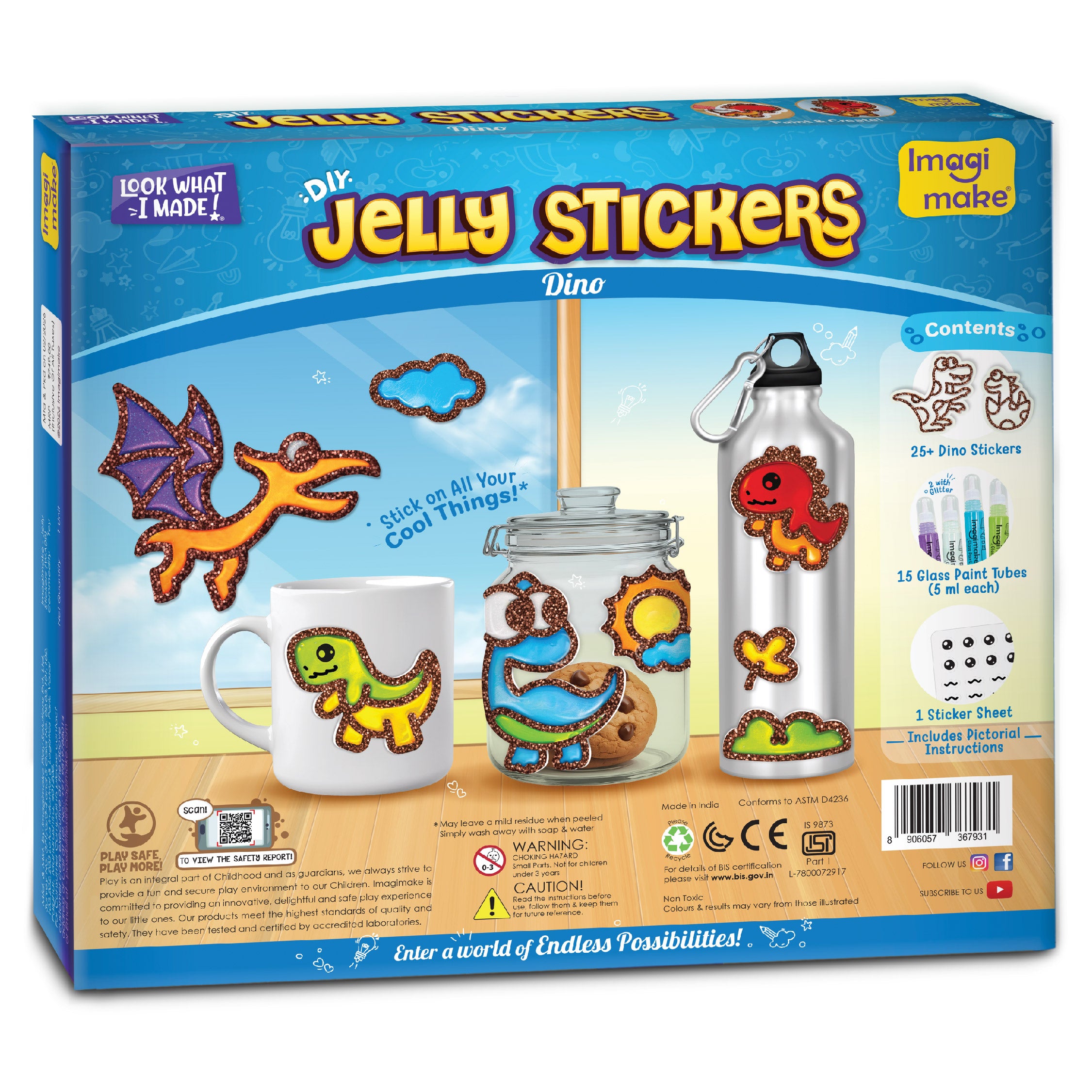 Imagimake Jelly Stickers Dino stickere 3D dinozauri