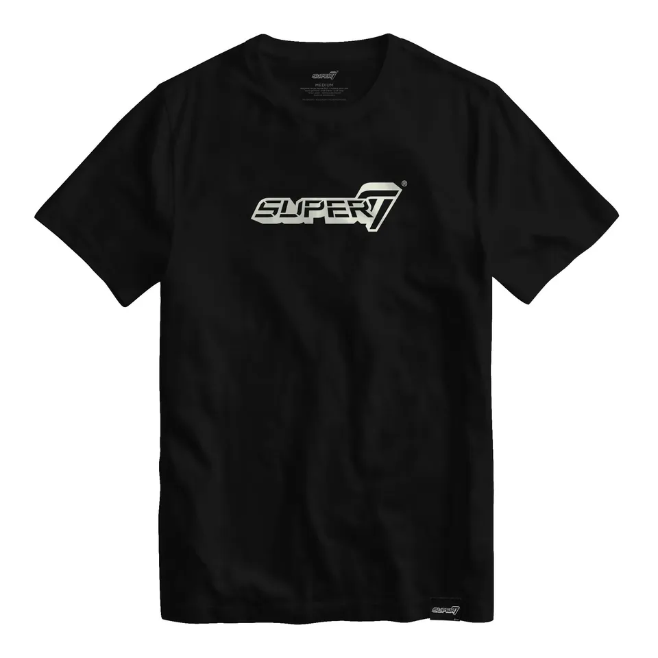 Super7 Glow Logo tricou negru fosforescent