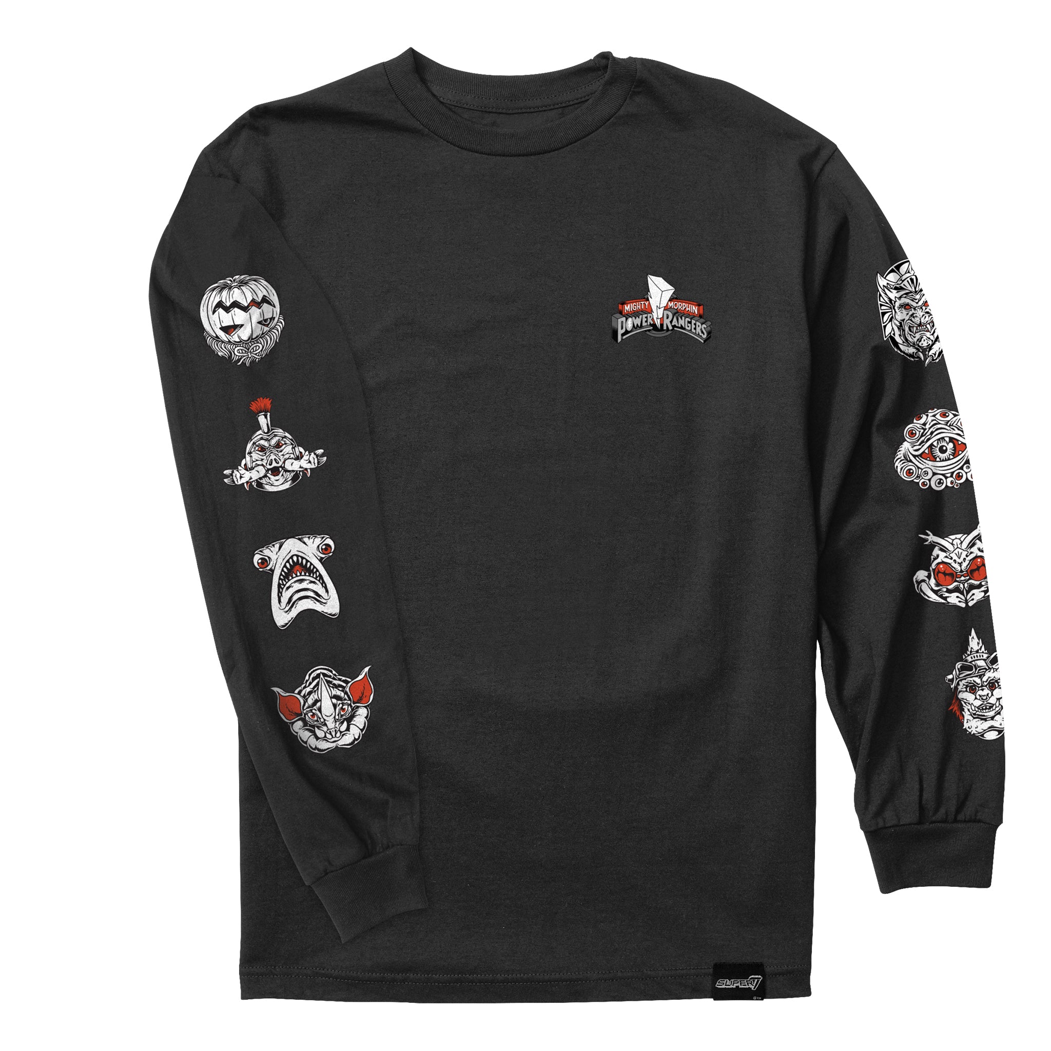 Super7 Mighty Morphin Villains tricou negru maneca lunga