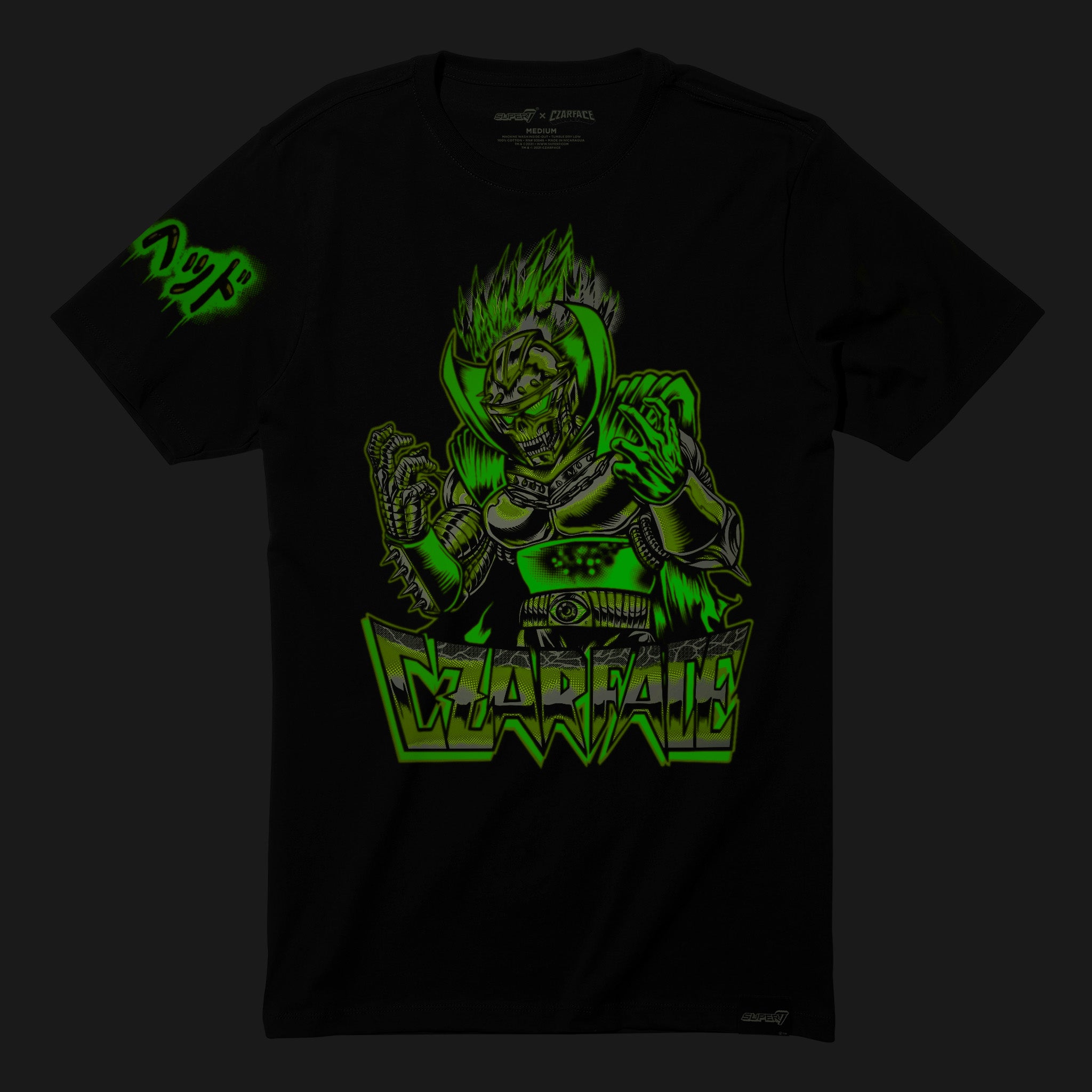 Super7 Czarface tricou negru fosforescent cu mânecă scurtă