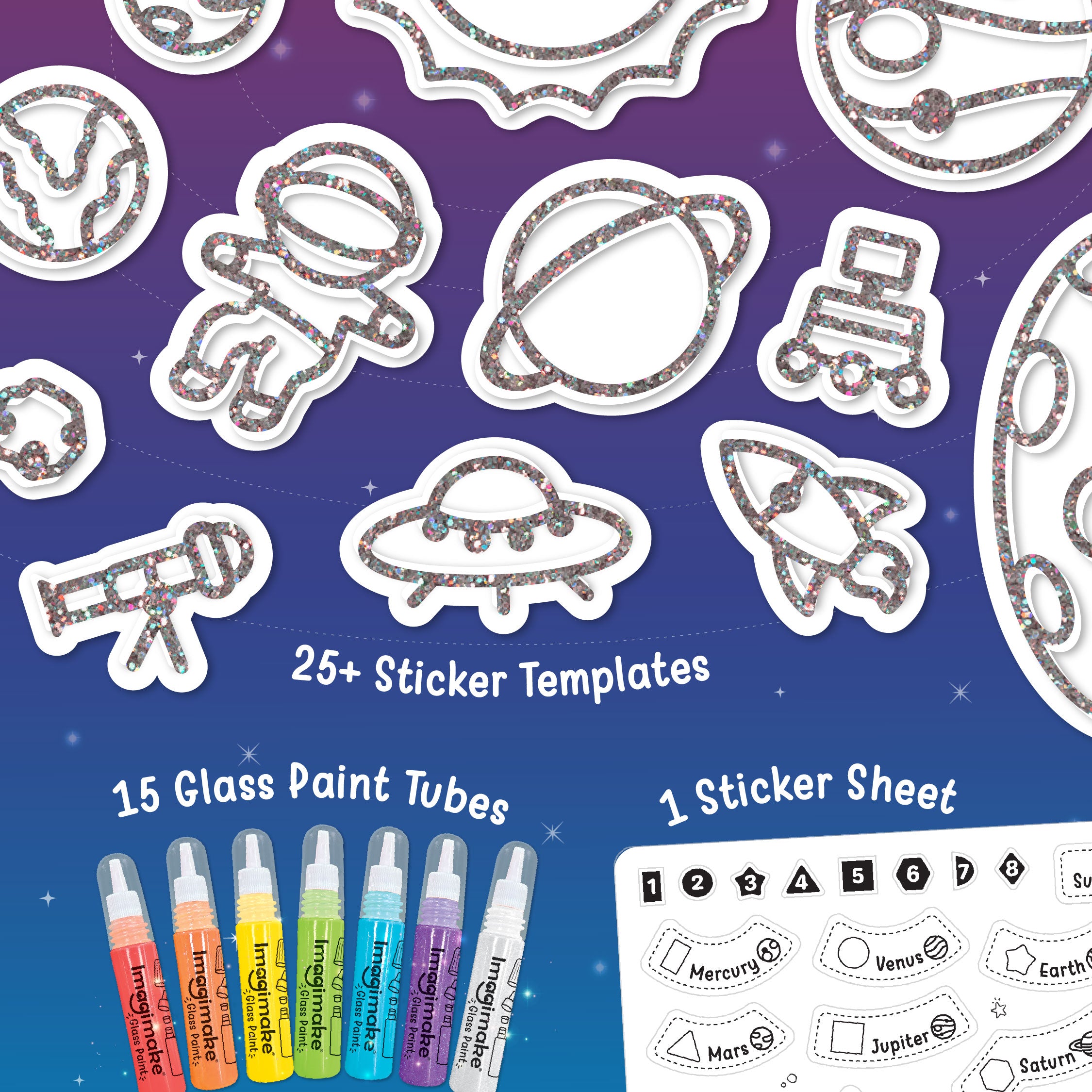 Imagimake Jelly Stickers Sistem Solar set pictura 25 sabloane