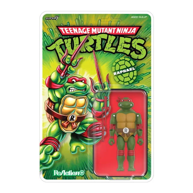 Super7 TMNT Raphael ReAction+ figurina 10 cm cu sai