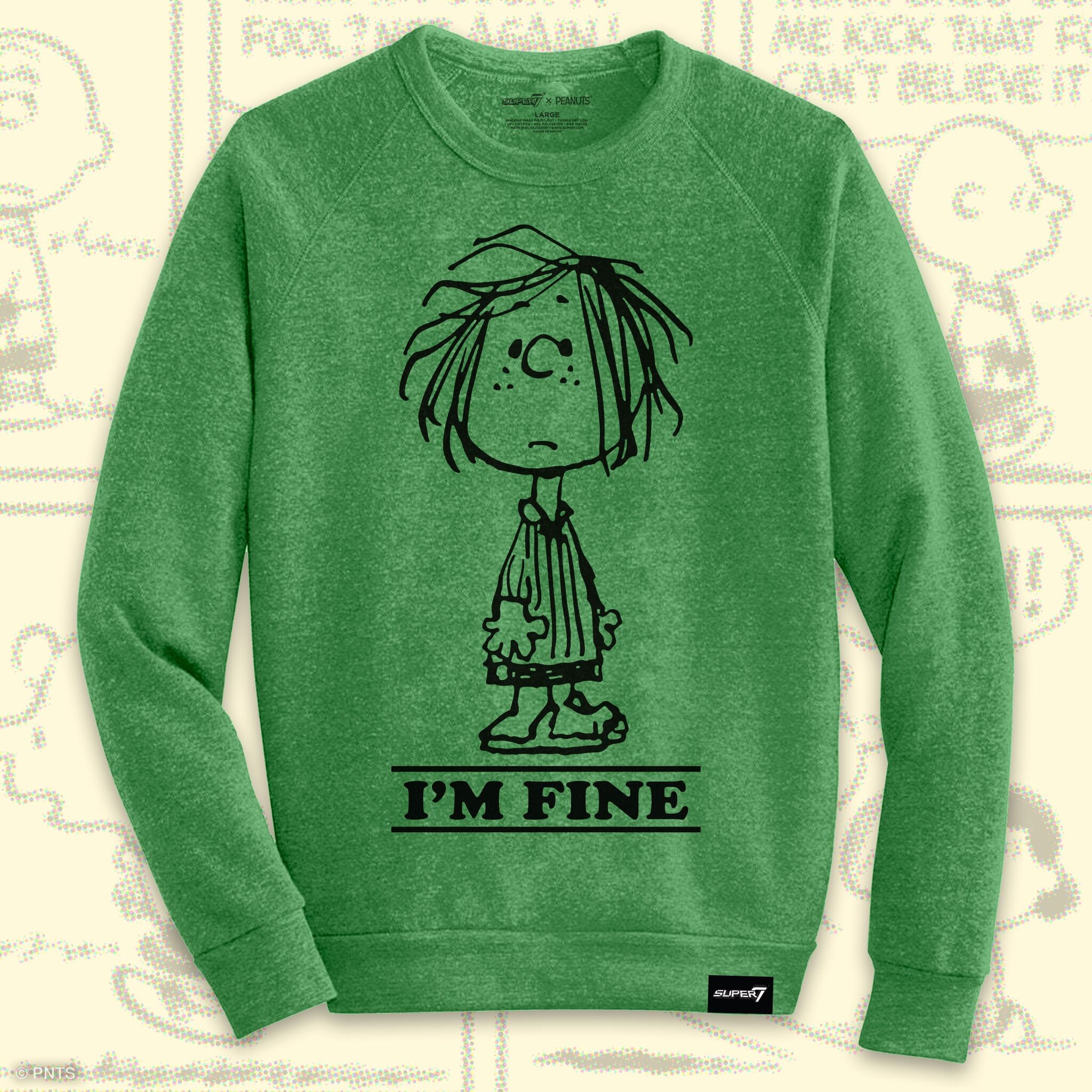 Super7 Peanuts Peppermint Patty I'm Fine bluză fleece verde