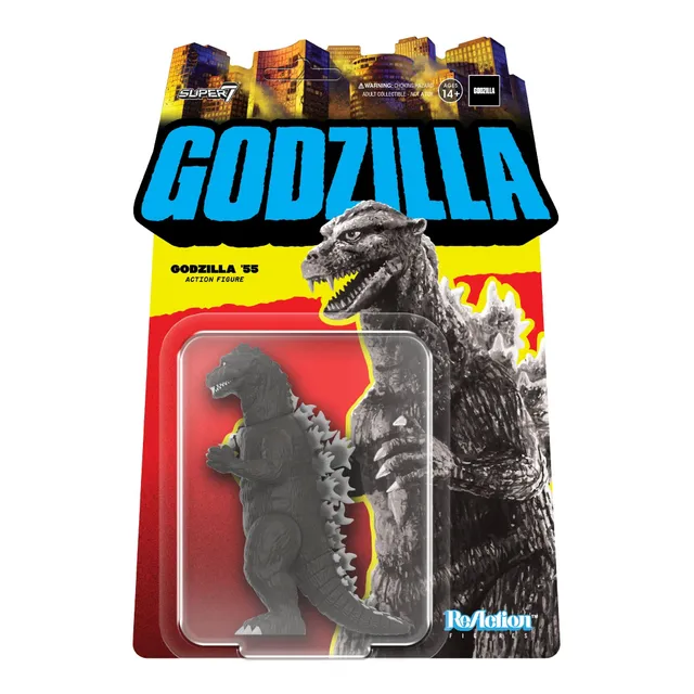 Super7 Toho ReAction Godzilla '55 figurina 9,5 cm Grayscale