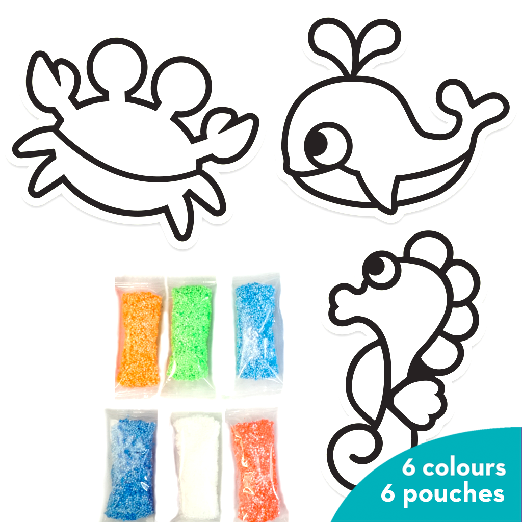 Imagimake Clay Stickers Aqua World set plastilina 6 culori