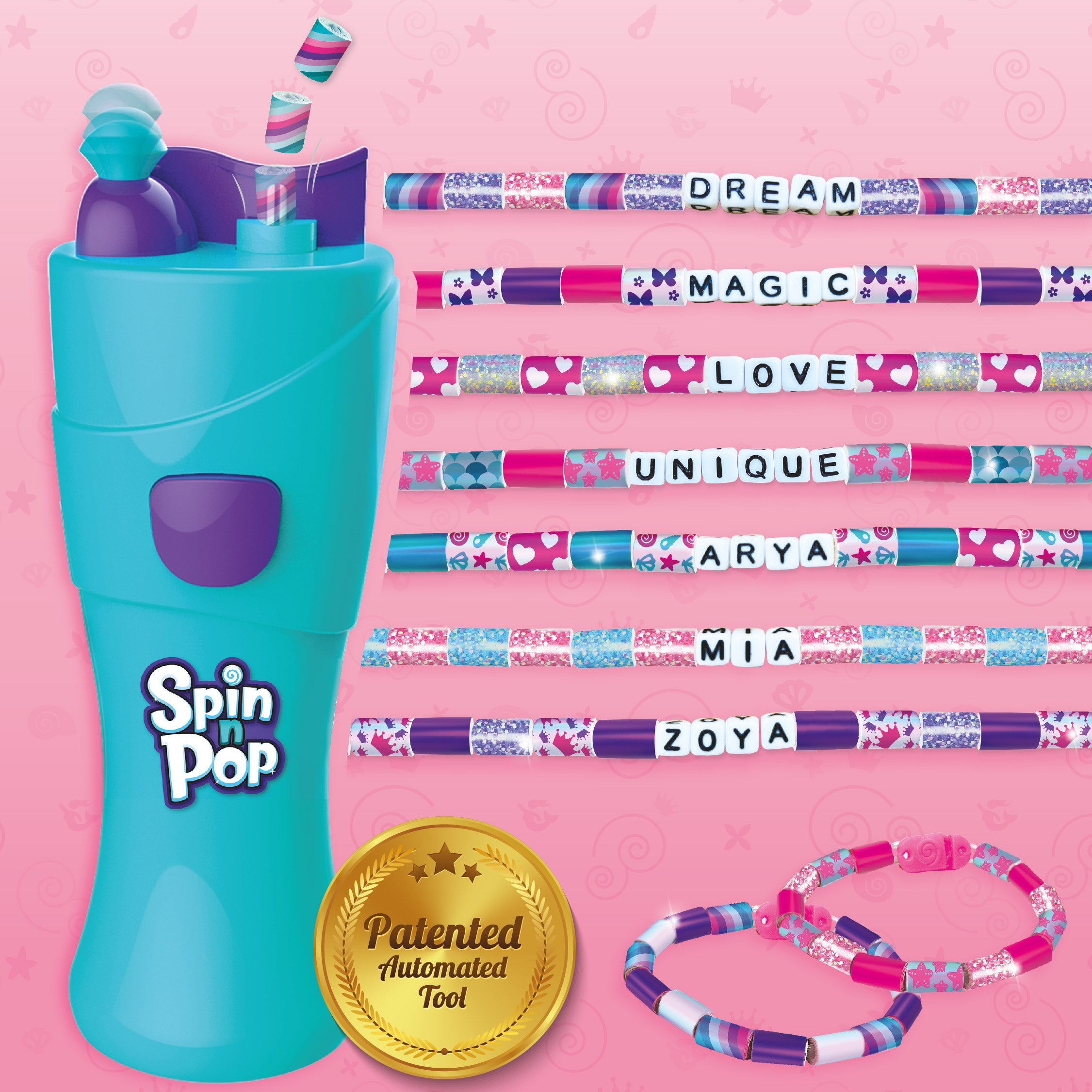 Imagimake Spin n Pop Bracelet Maker set bratari 100 margele