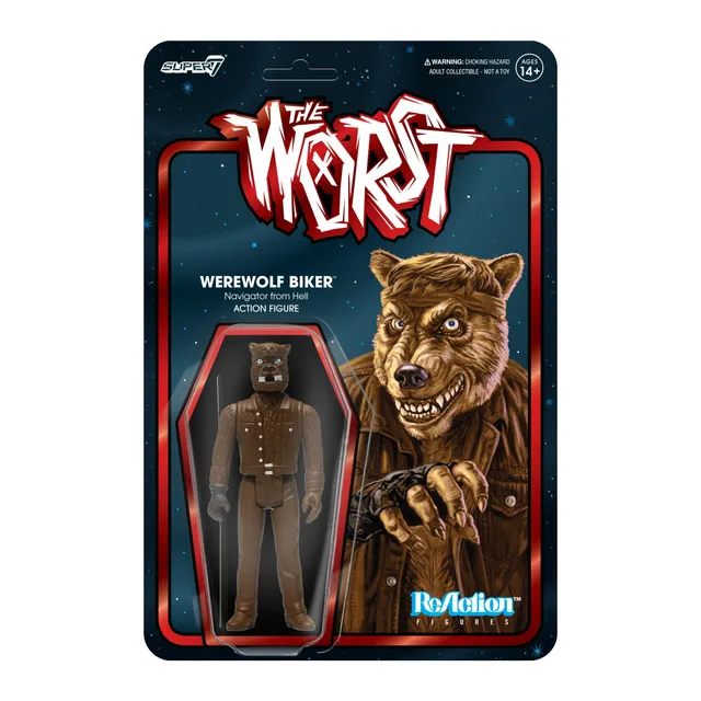Super7 The Worst Werewolf Biker figurina 9,5 cm cu baston