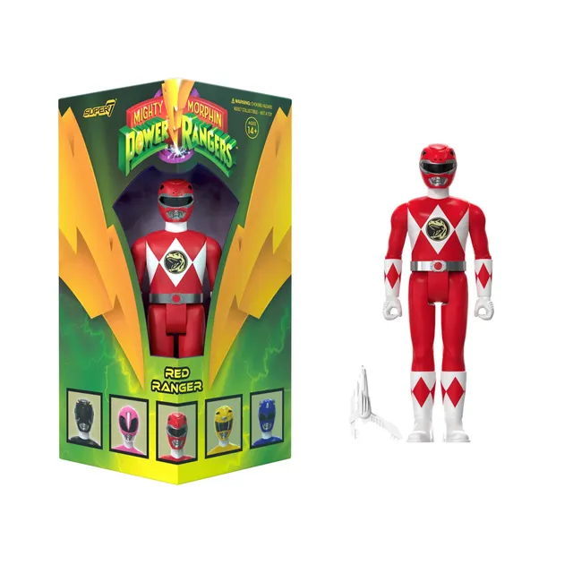 Super7 Power Rangers ReAction figurina Red Ranger SDCC 2023 articulata