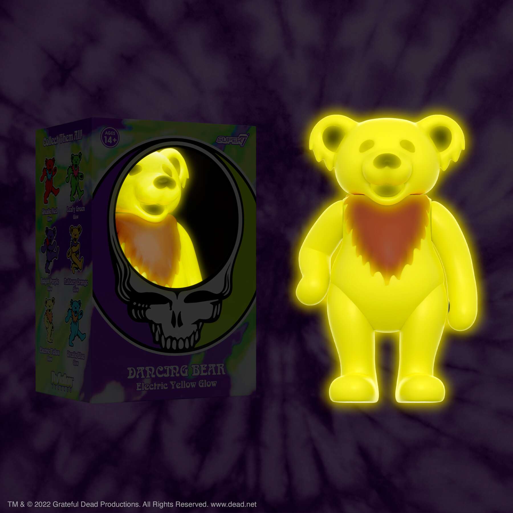 Super7 ReAction Dancing Bear Electric Yellow figurina