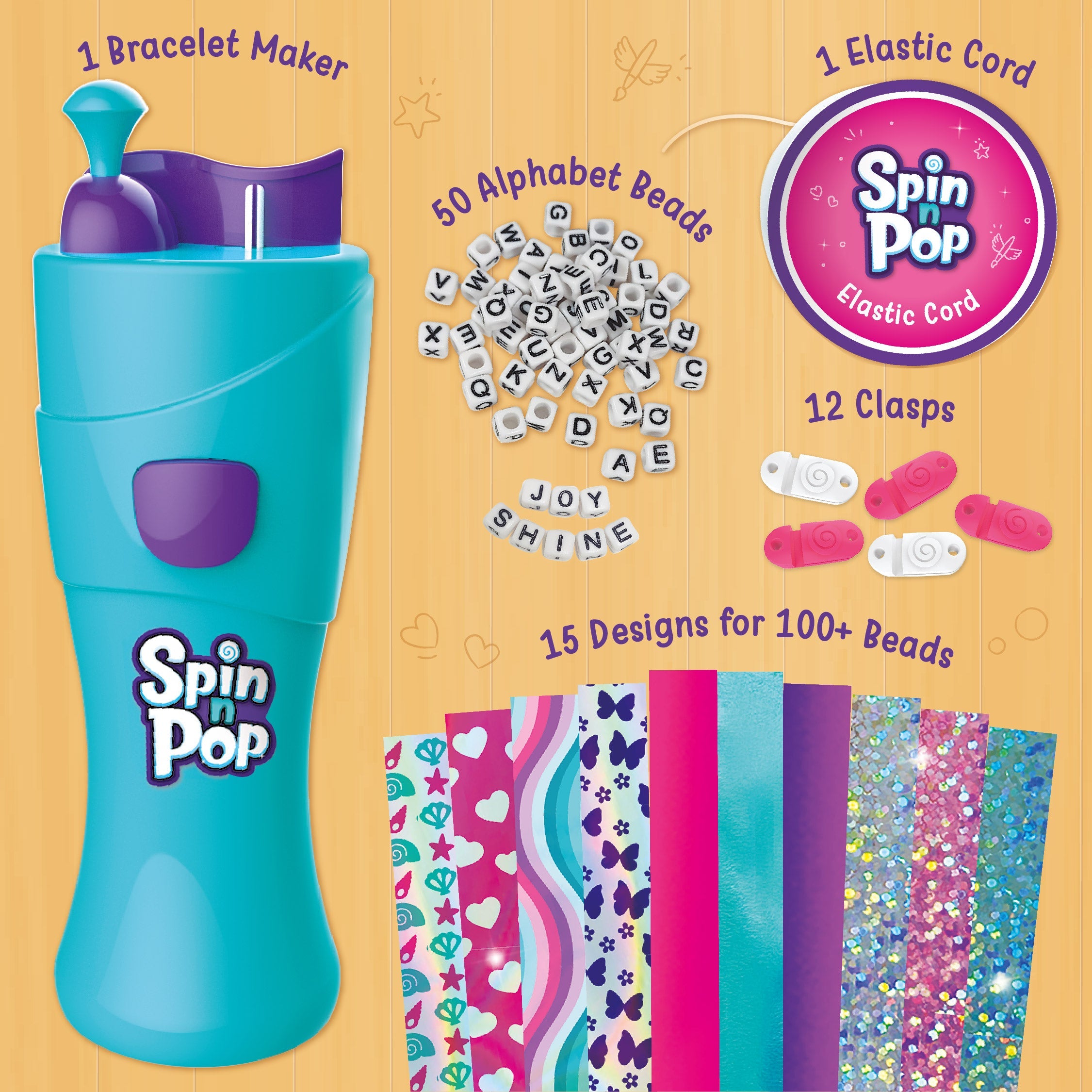 Imagimake Spin n Pop Bracelet Maker set bratari 100 margele