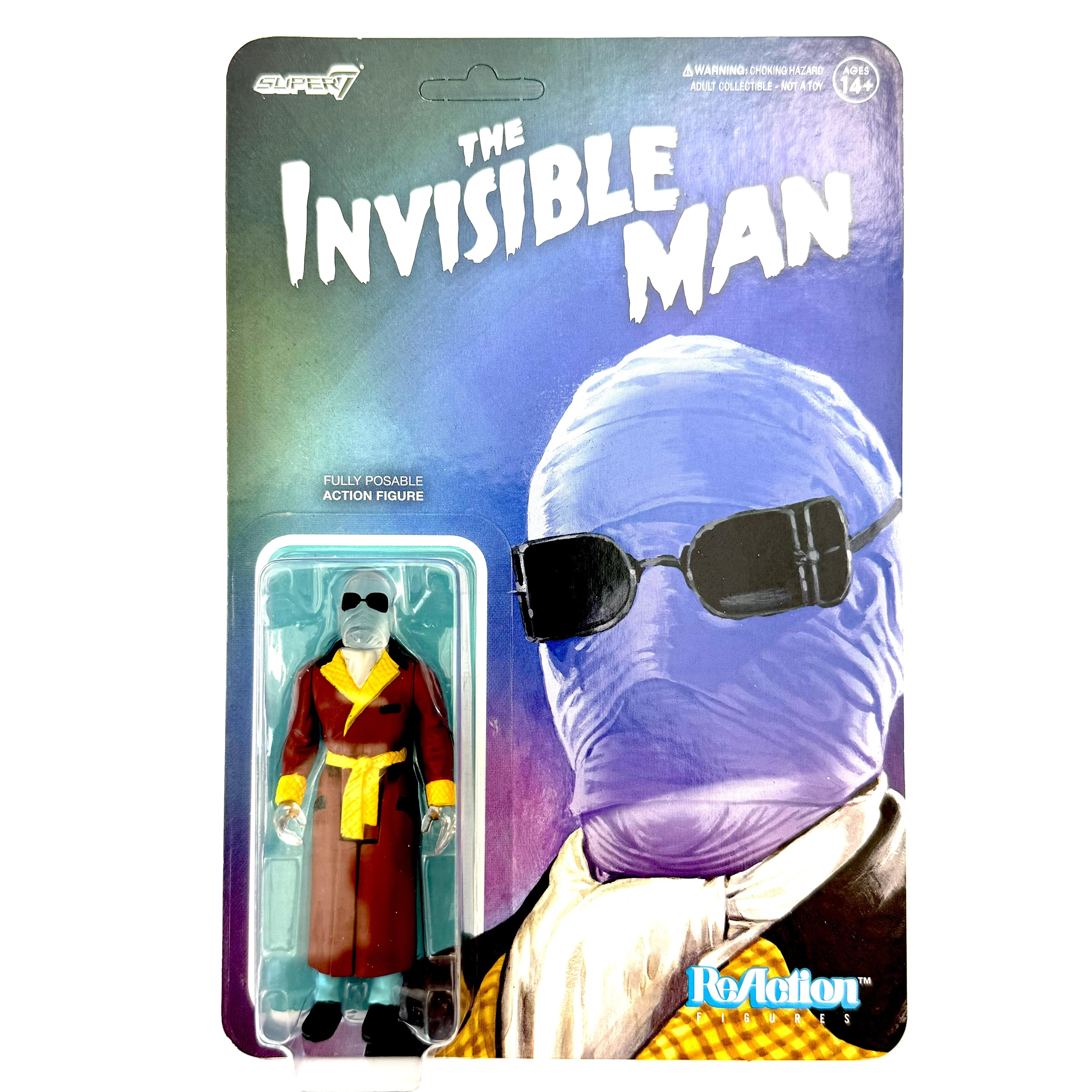 Super7 ReAction Invisible Man Clear figurina 9,5 cm horror