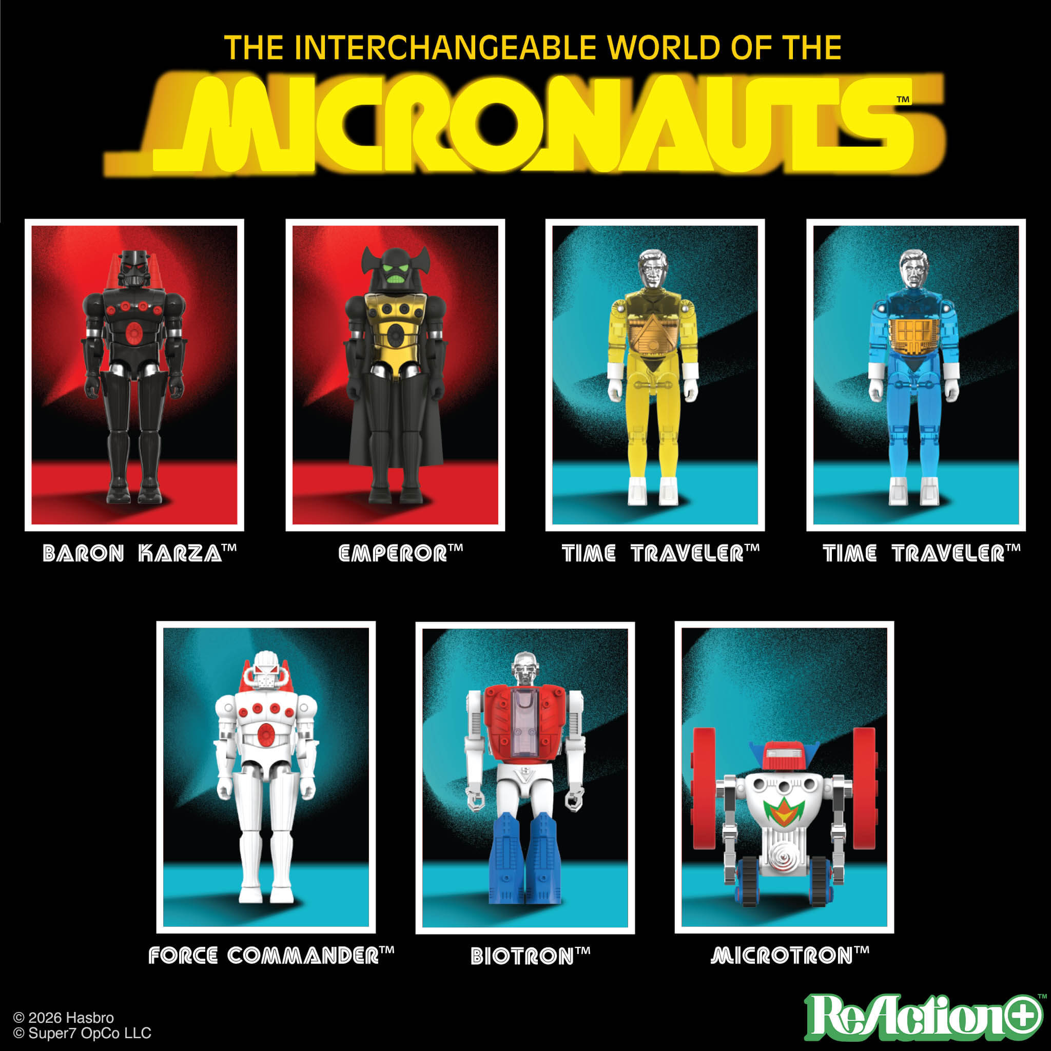 Super7 Micronauts ReAction+ figurina Time Traveler galben 10 cm