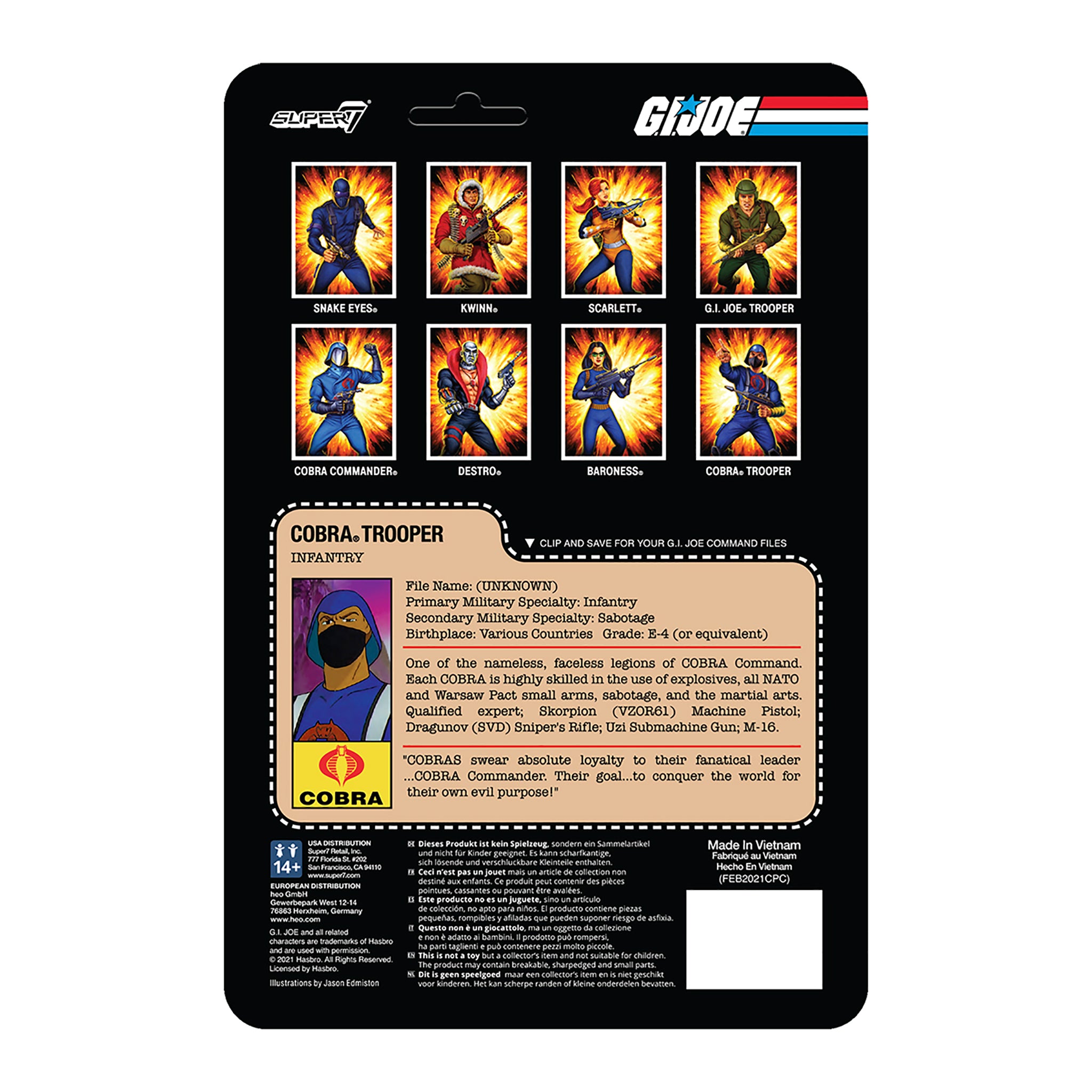 Super7 ReAction G.I. Joe Cobra Trooper Y-Back figurină maro