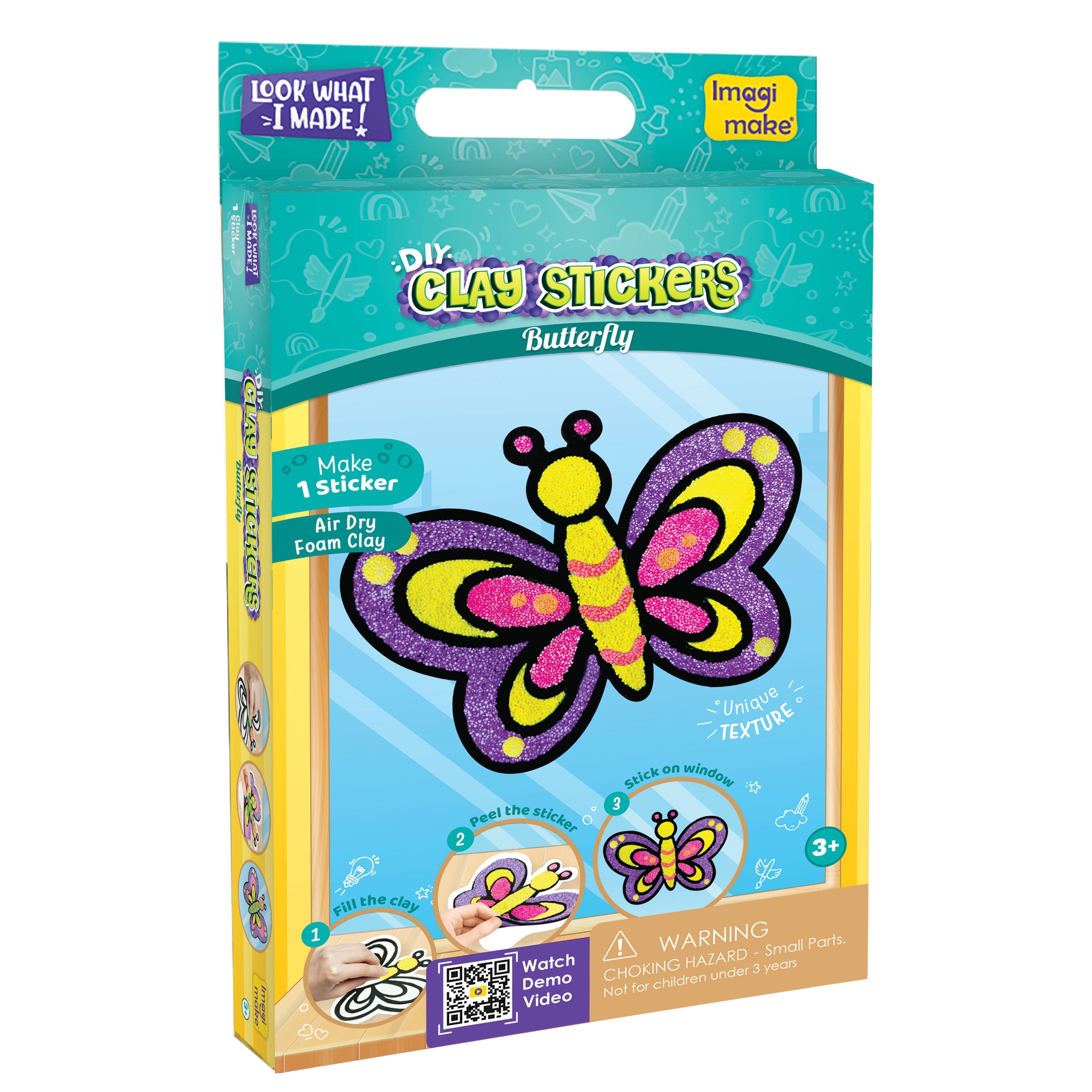 Imagimake DIY Clay Stickers set 12 cutii fluture racheta