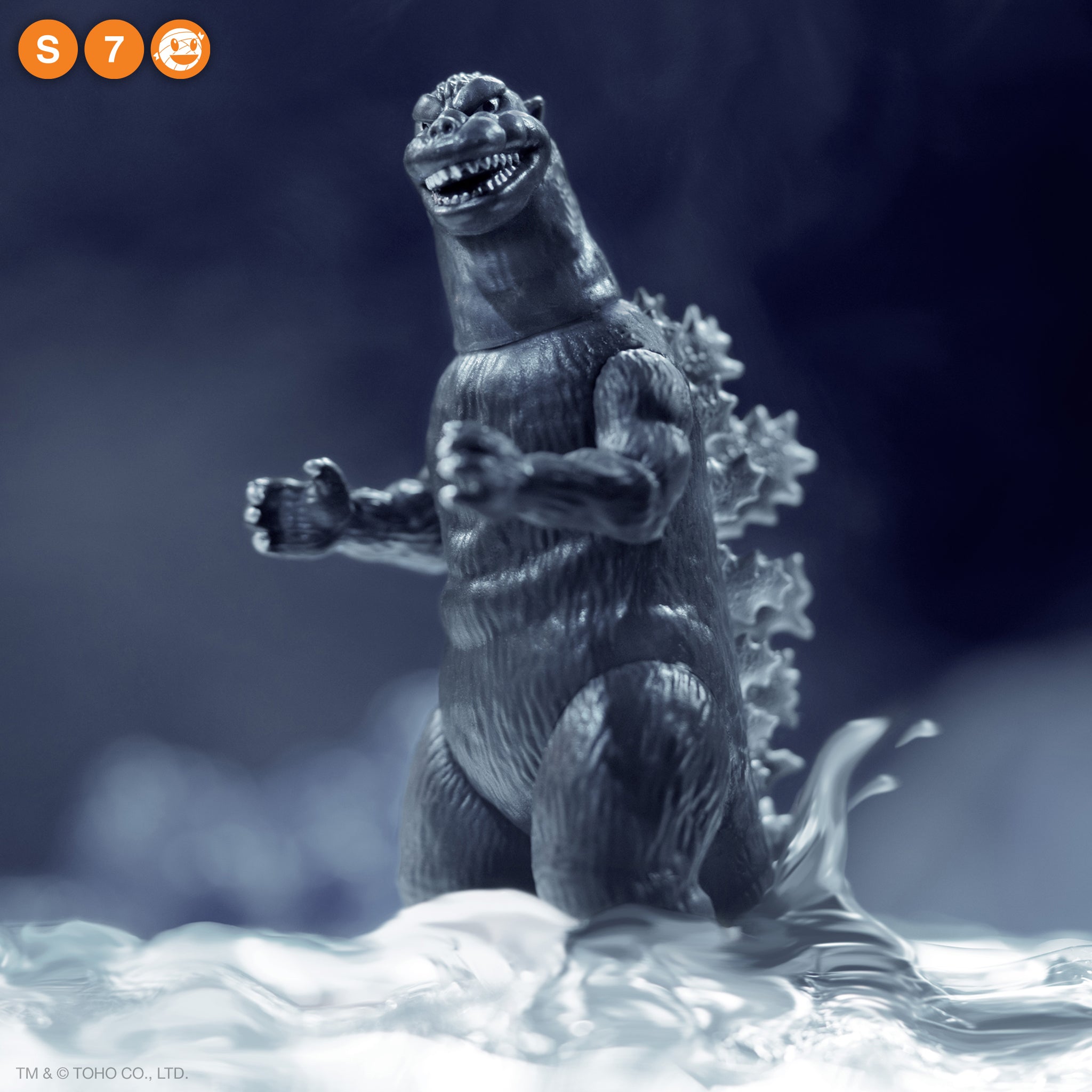 Super7 ReAction Toho Godzilla 54 Silver Screen figurina gri