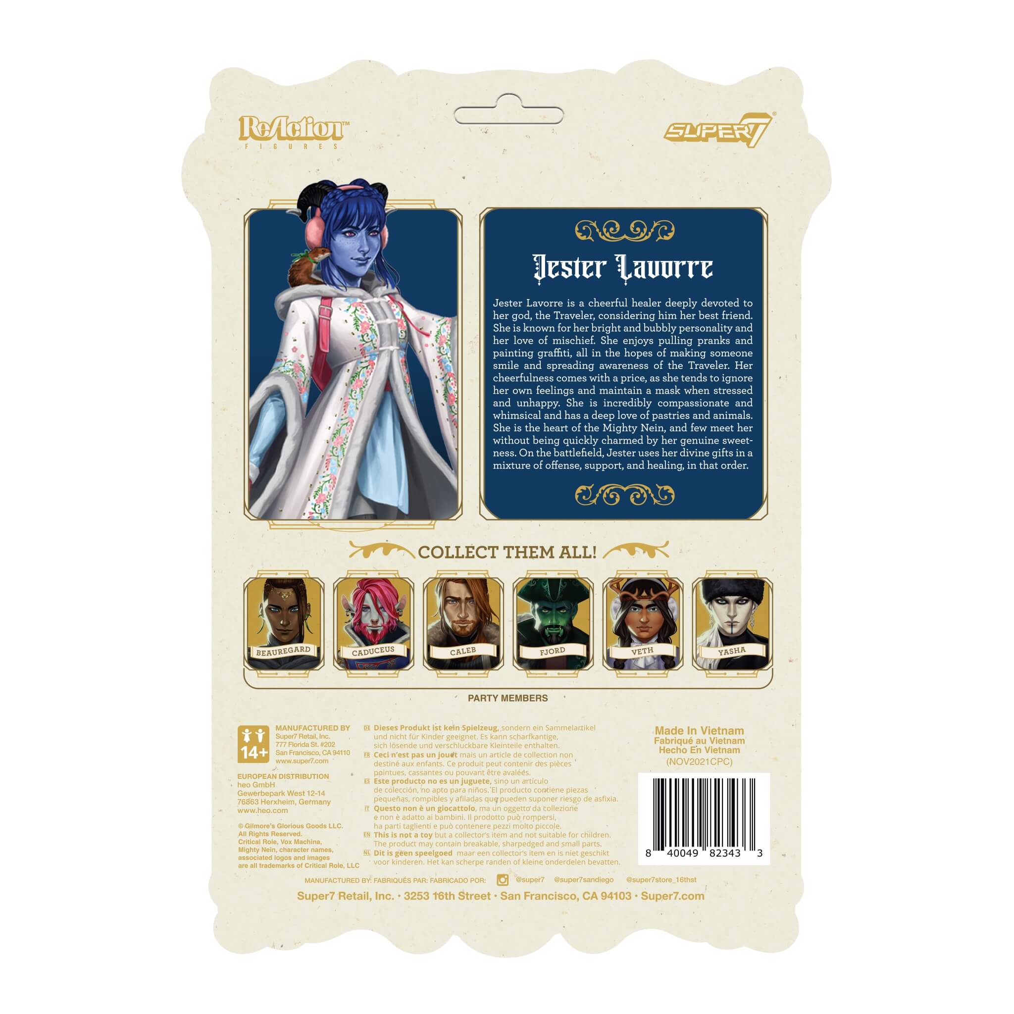 Super7 Critical Role ReAction Jester Lavorre figurina 9,5cm