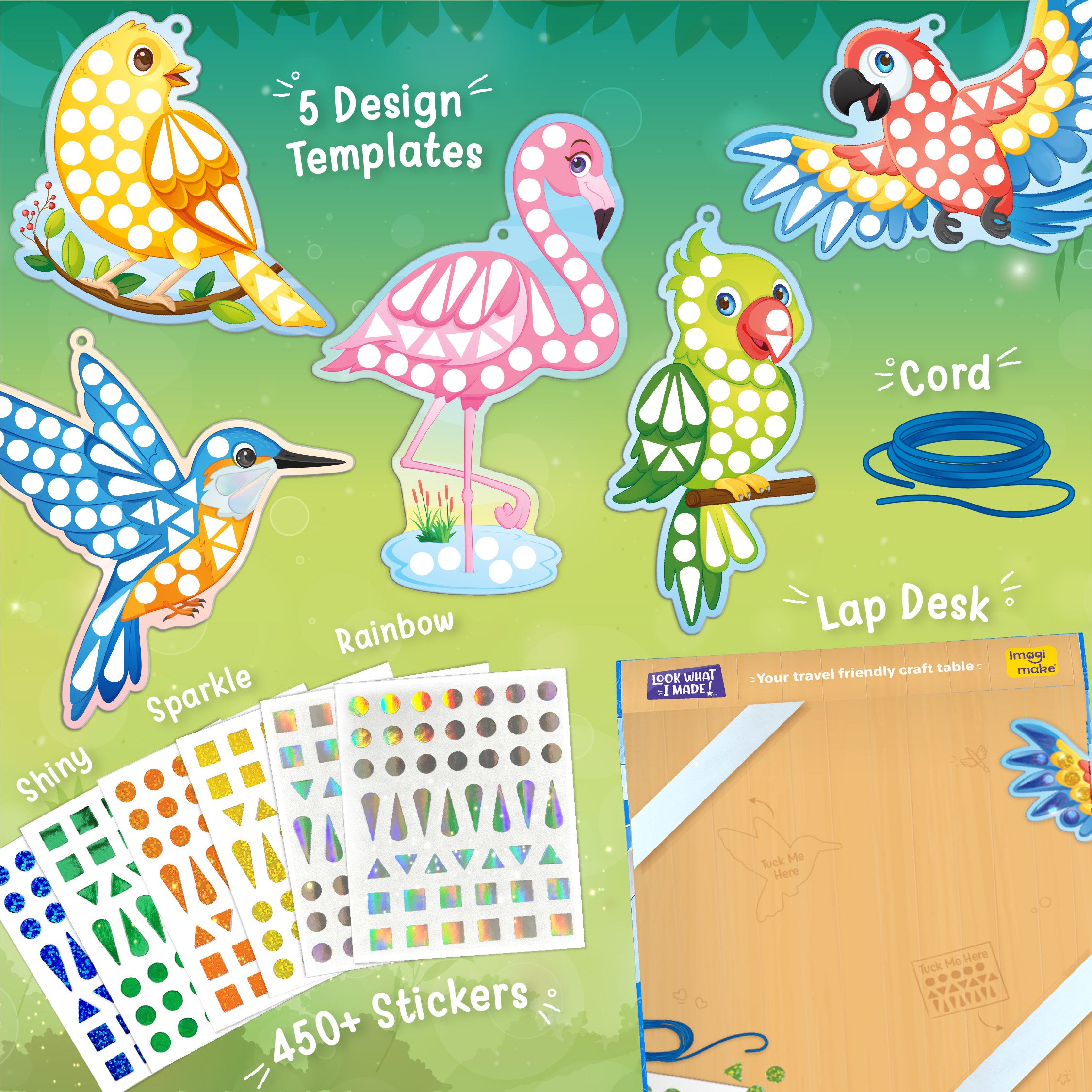 Imagimake Mirror Mosaic Birds set mozaic pasari sclipitoare