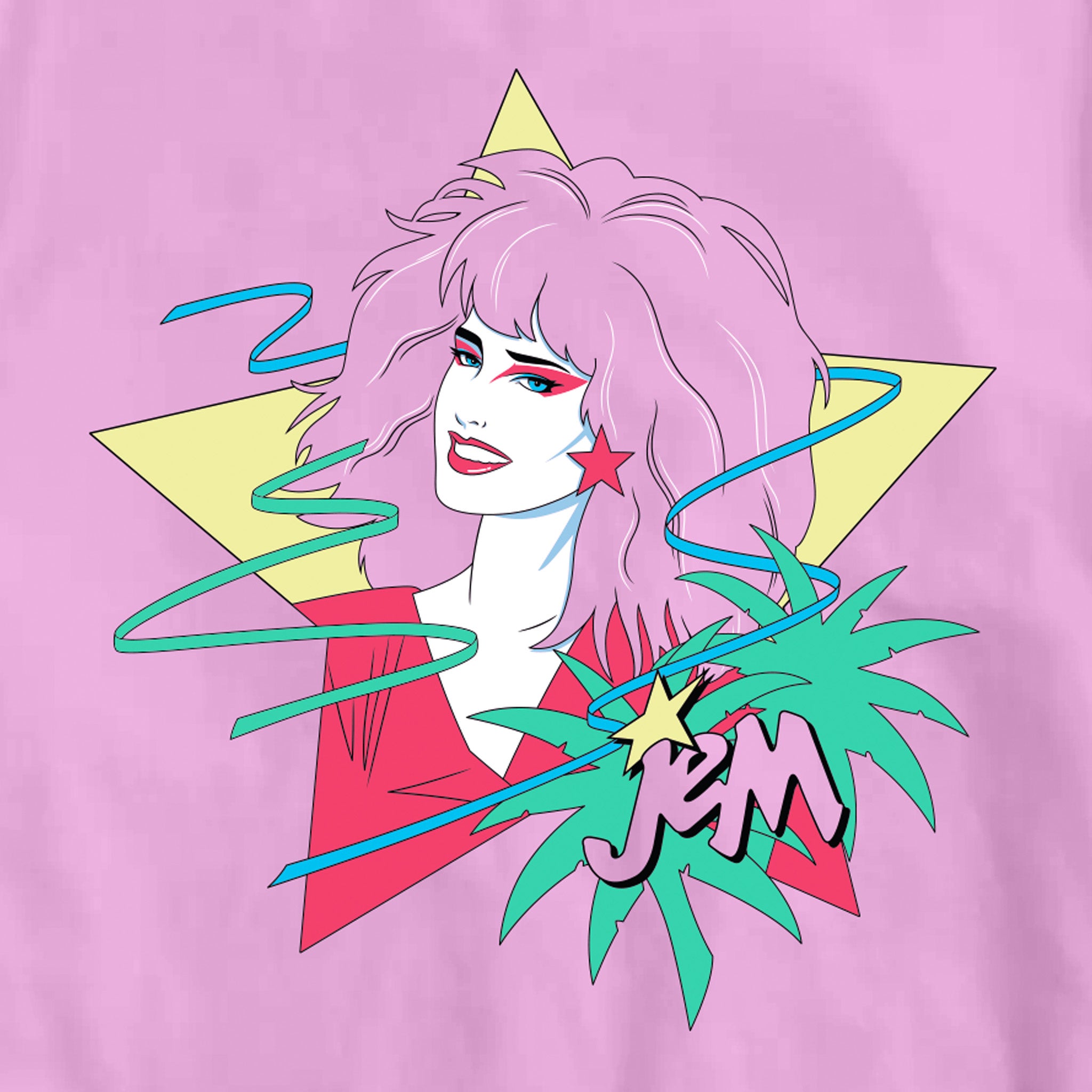 Super7 Jem Holograms Portrait Star tricou roz bumbac
