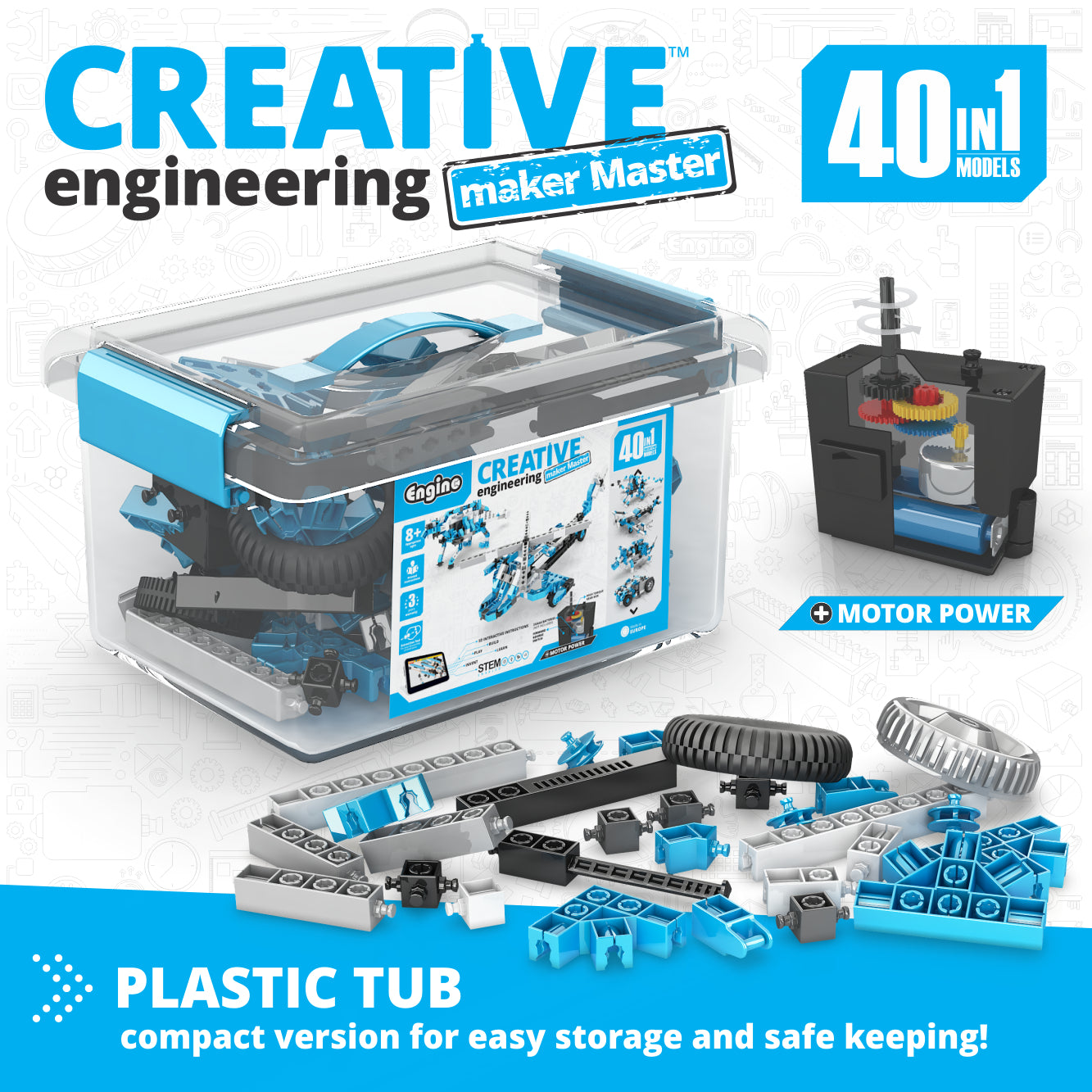 Engino Creative Engineering Maker Master 40 in 1 set motorizat dinozauri