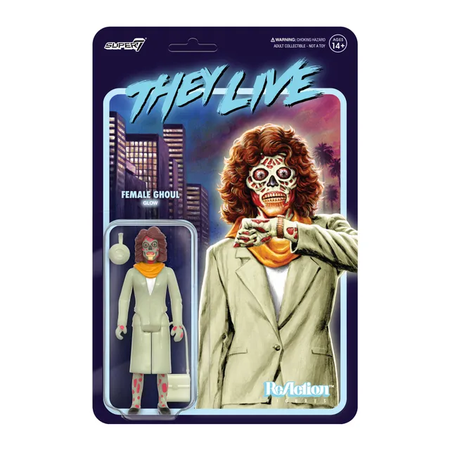 Super7 They Live ReAction Female Ghoul figurina fosforescenta