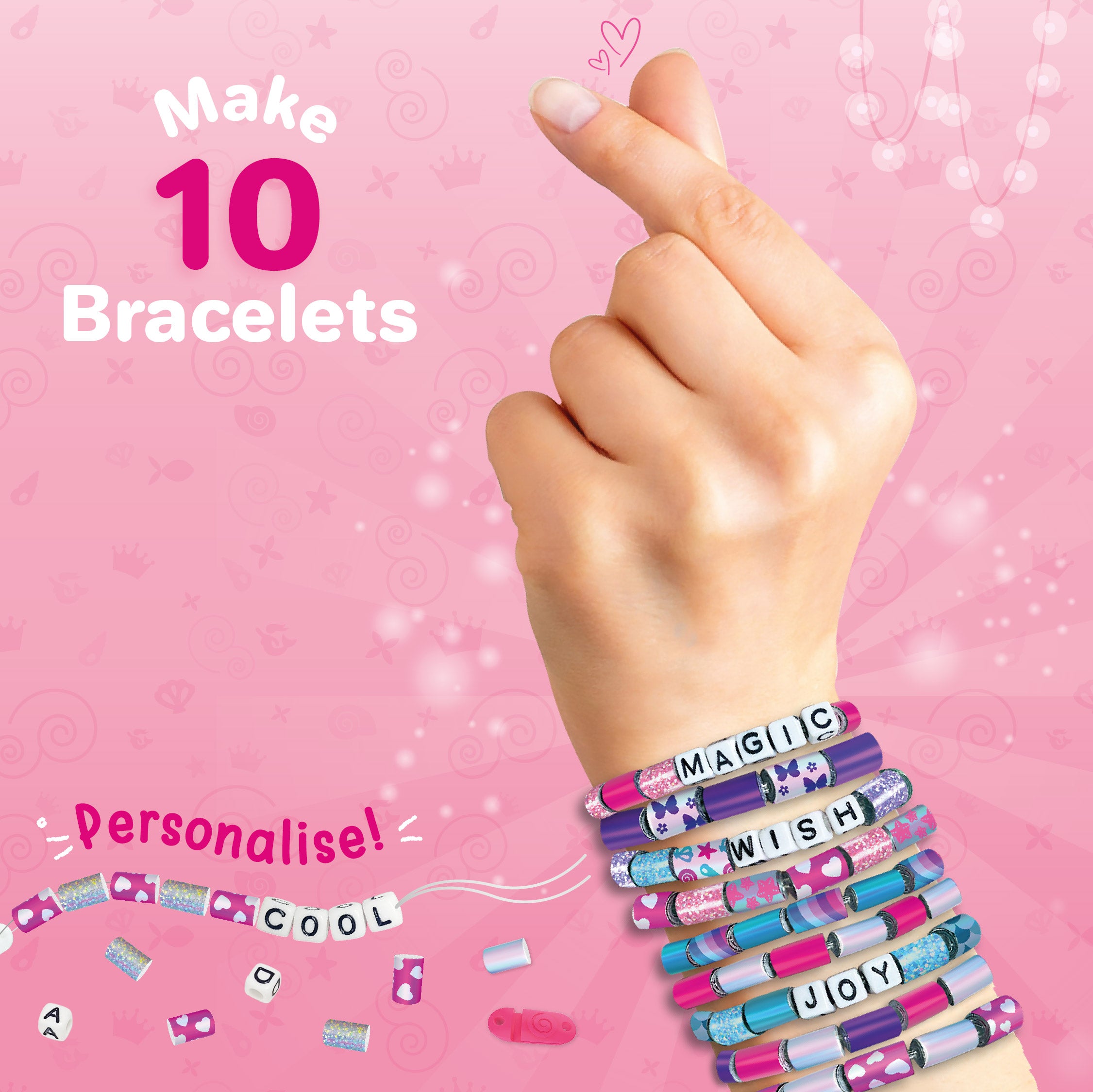 Imagimake Spin n Pop Bracelet Maker set bratari 100 margele