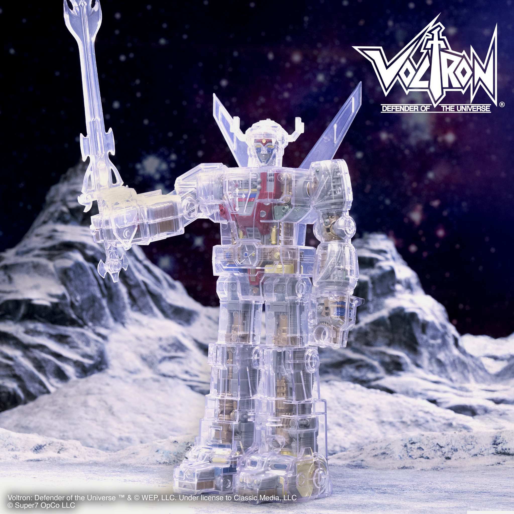 Super7 Super Cyborg Voltron Clear figurina robot 28cm
