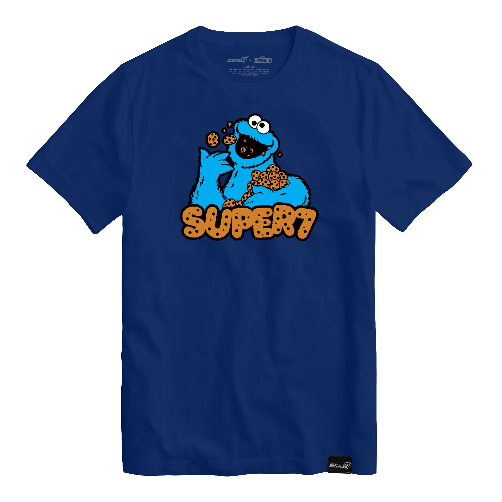 Super7 Sesame Street Cookie Monster tricou albastru bumbac