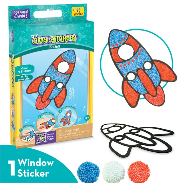 Imagimake Clay Stickers plastilină rachetă 1 planșă