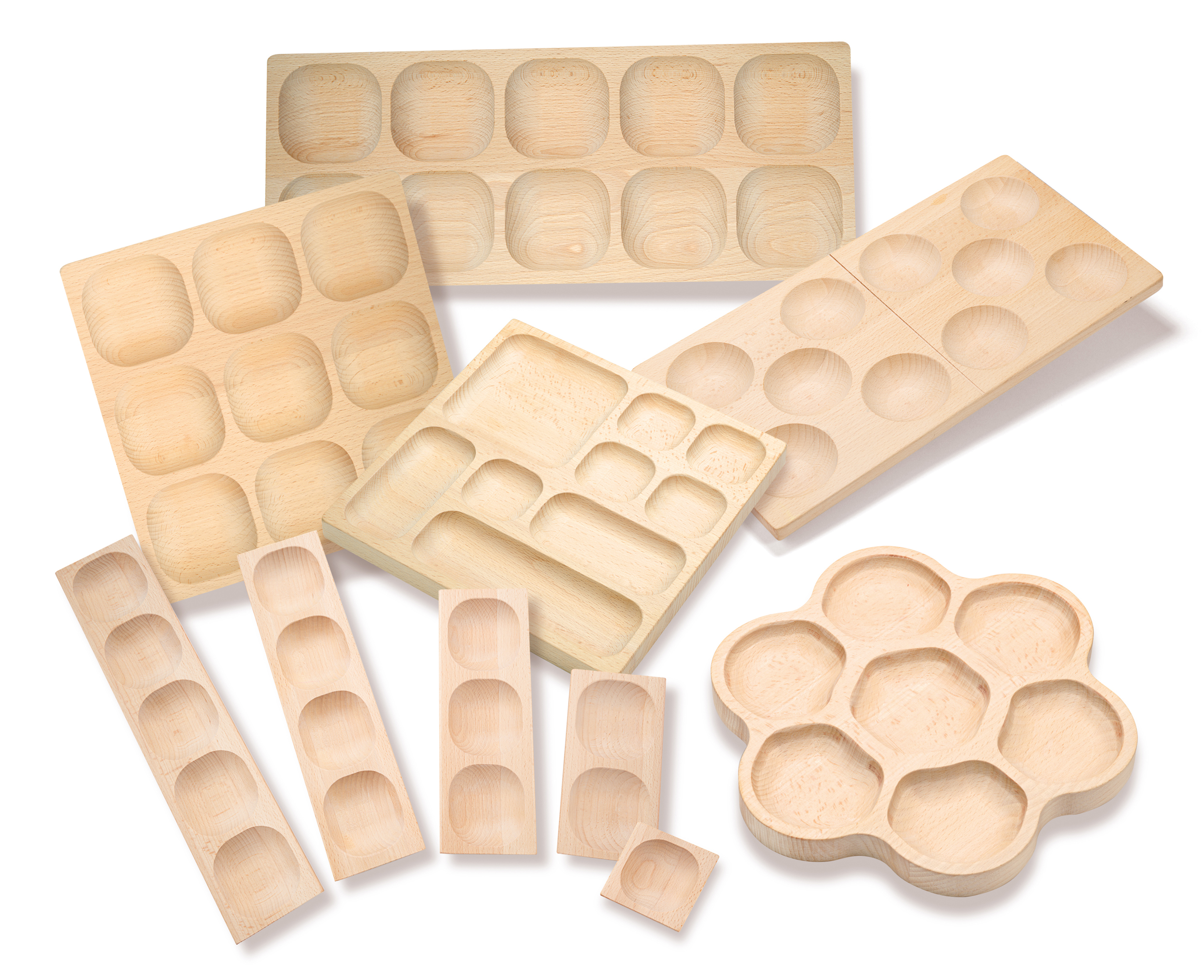 Yellow Door Natural Tray tavite lemn sortare 6 piese fag