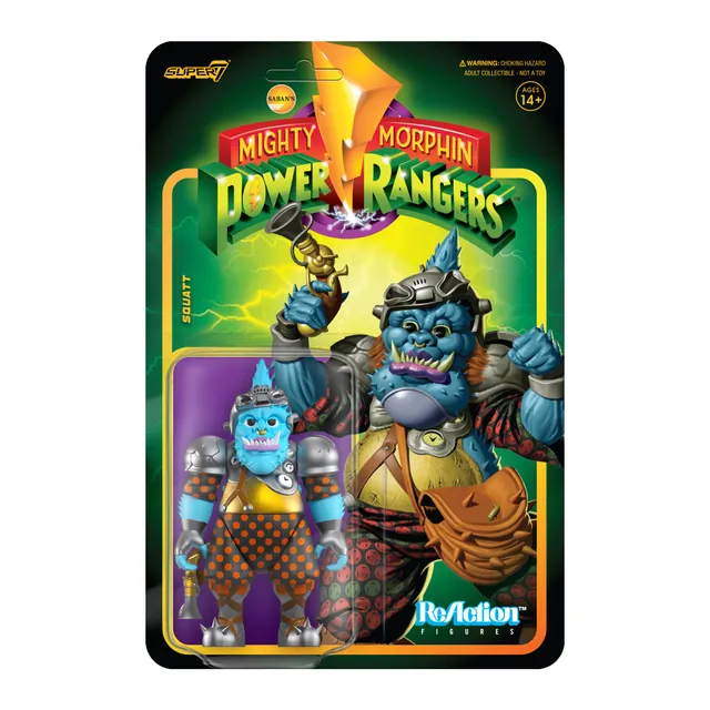 Super7 ReAction Power Rangers Squatt figurina 9,5cm