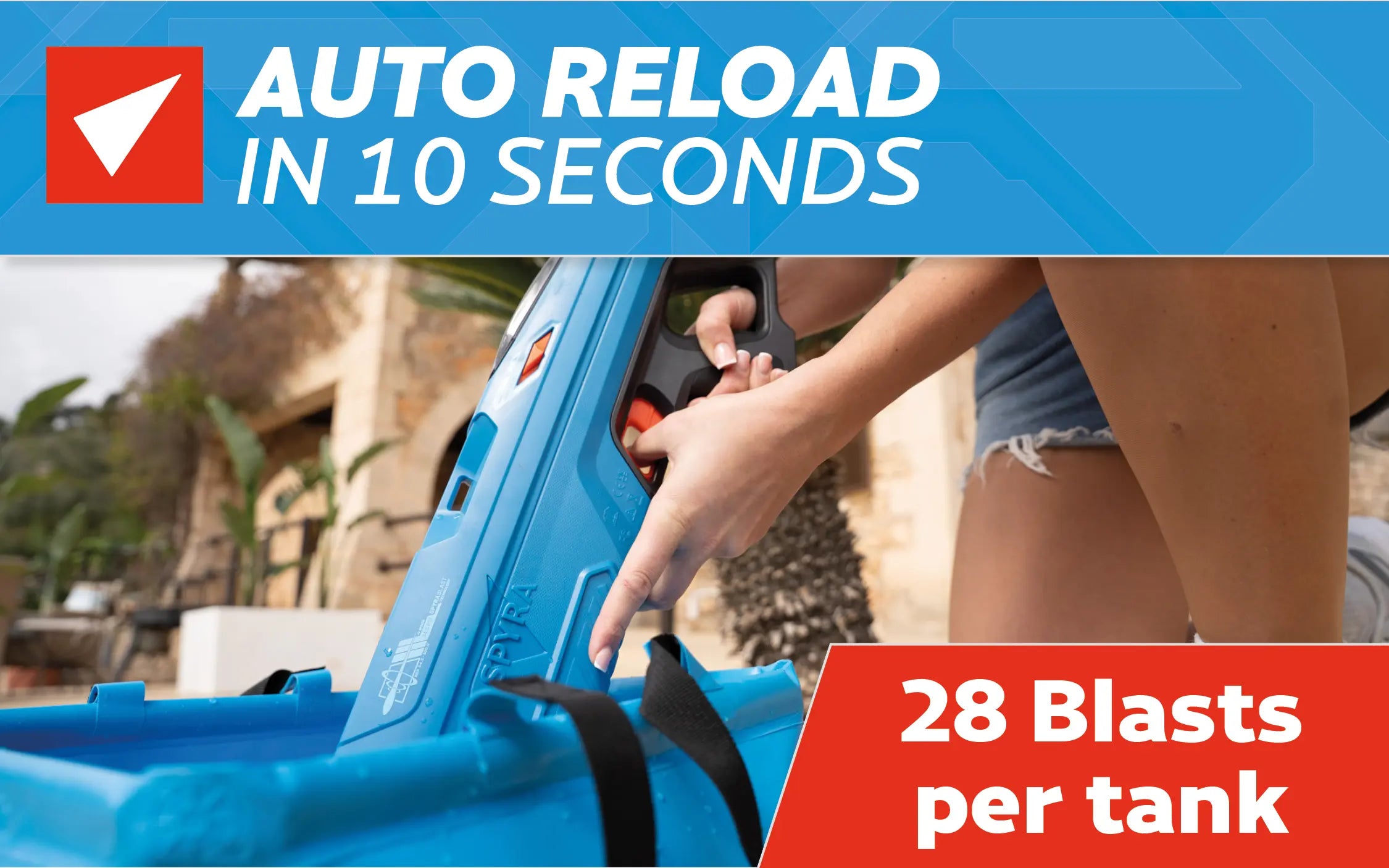 SpyraFour pistol apa electric albastru reincarcare rapida