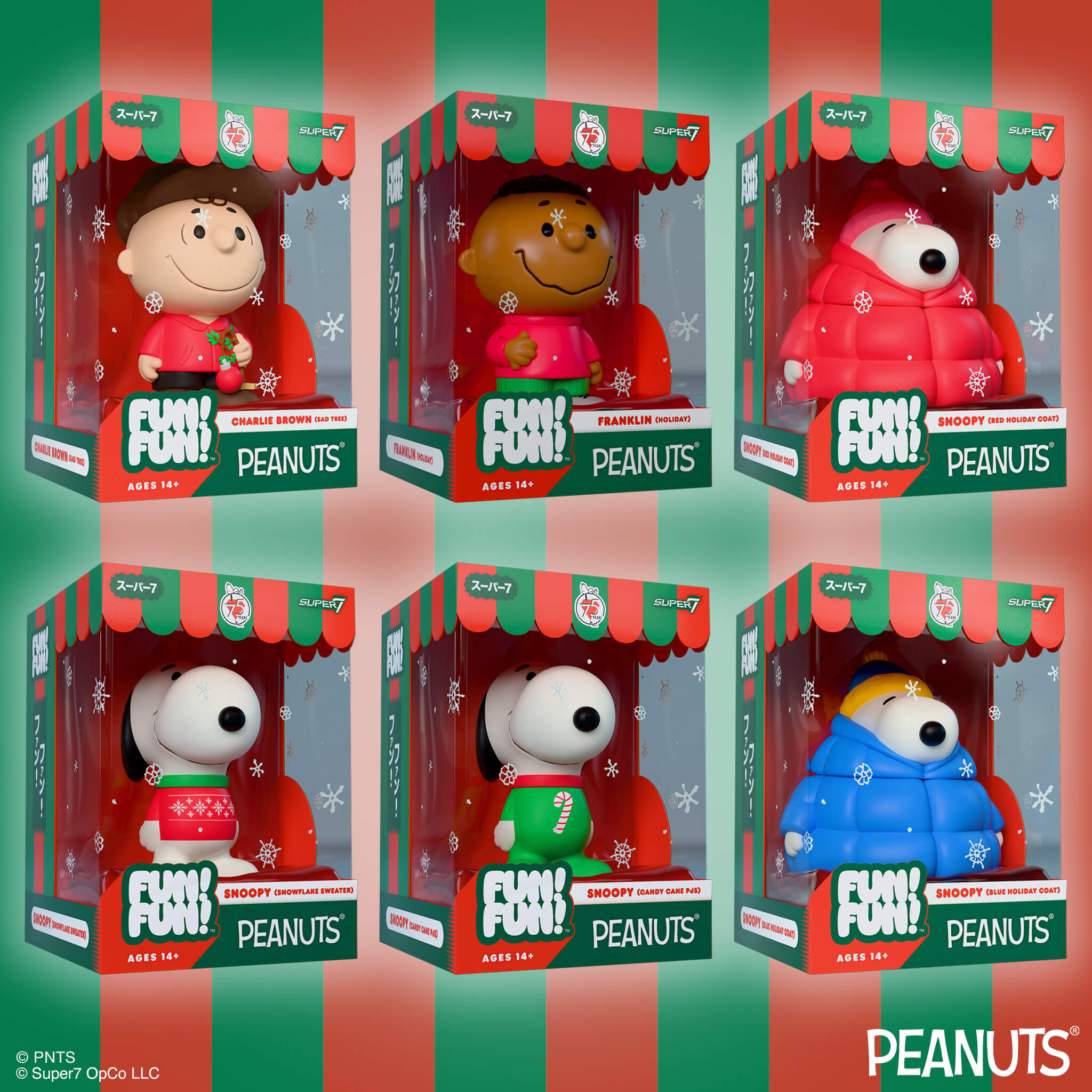 Super7 Peanuts FUN FUN Wave 03 set 6 figurine holiday