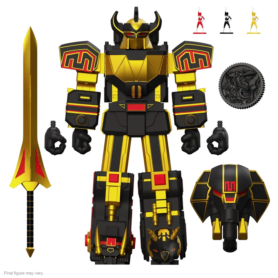 Super7 Power Rangers Ultimates Megazord Black Gold figurina 18cm
