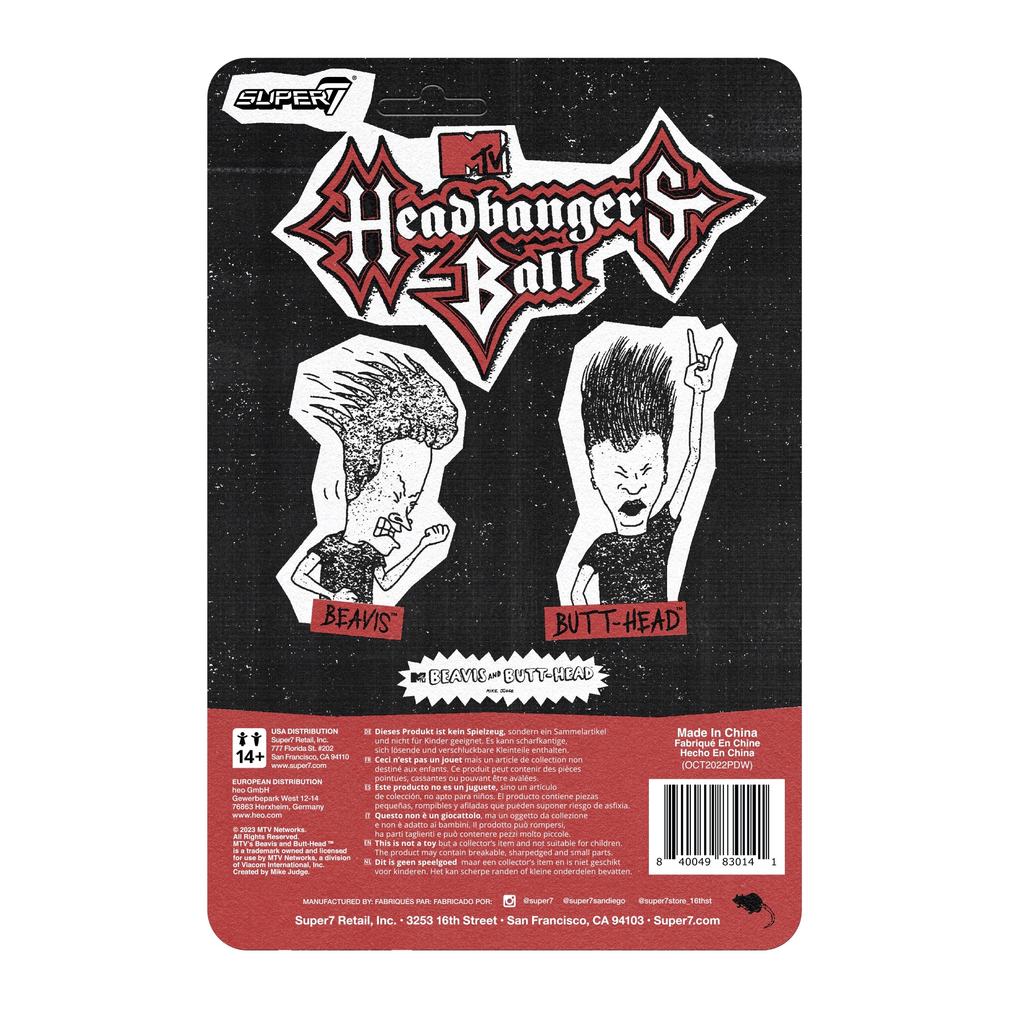 Super7 ReAction Beavis Headbanger's Ball Wave 3 figurină metal