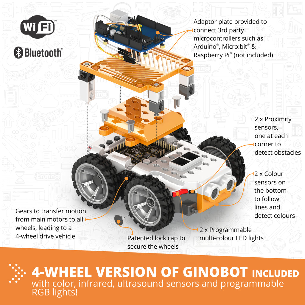 Engino Coding Lab GinoBot robot programabil 2 modele senzori