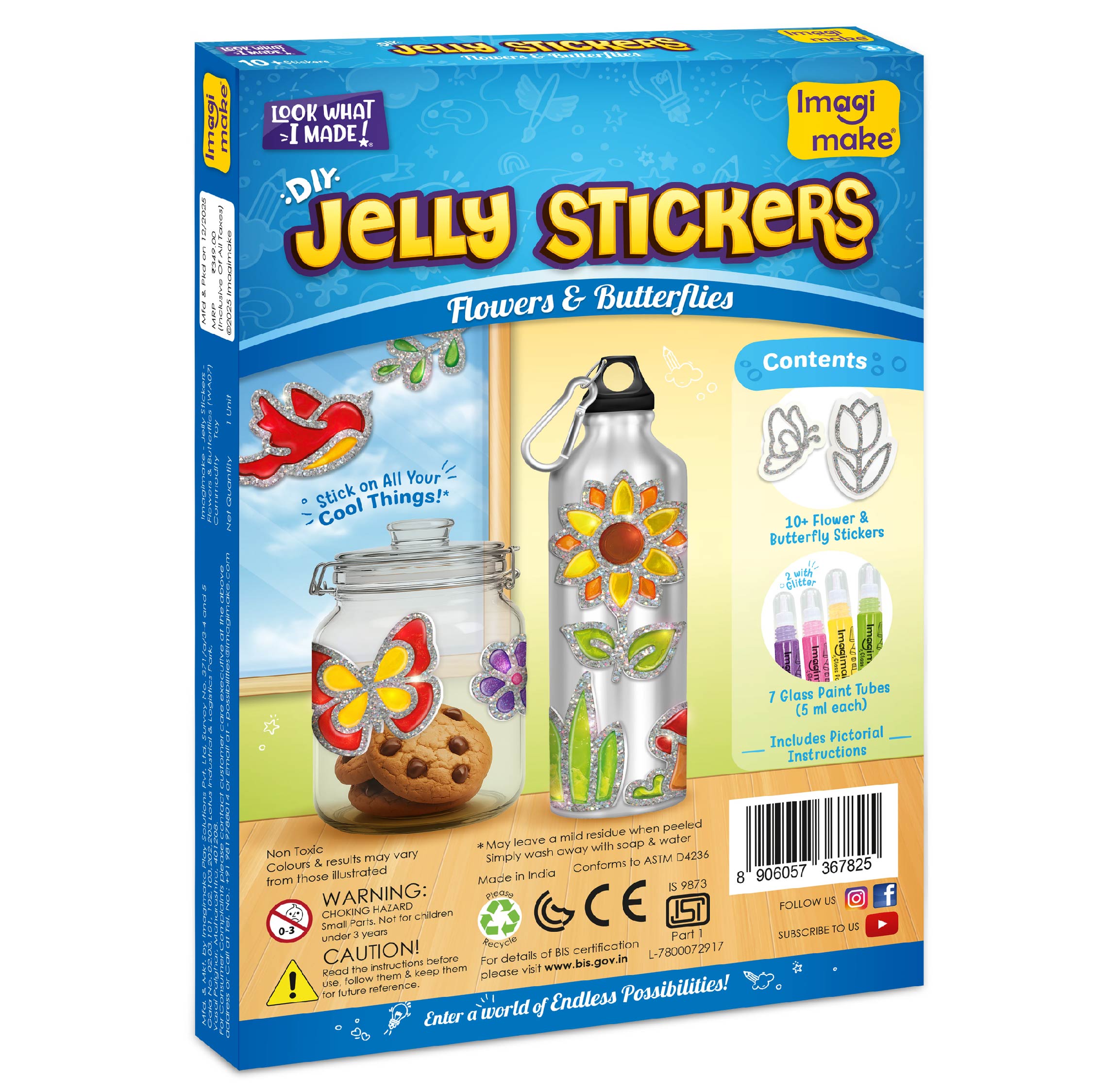 Imagimake Jelly Stickers set stickere 3D fluturi flori