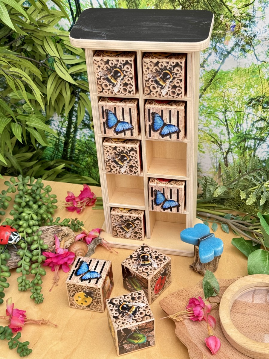 Yellow Door Bug Hotel 10-Frame joc numarat lemn