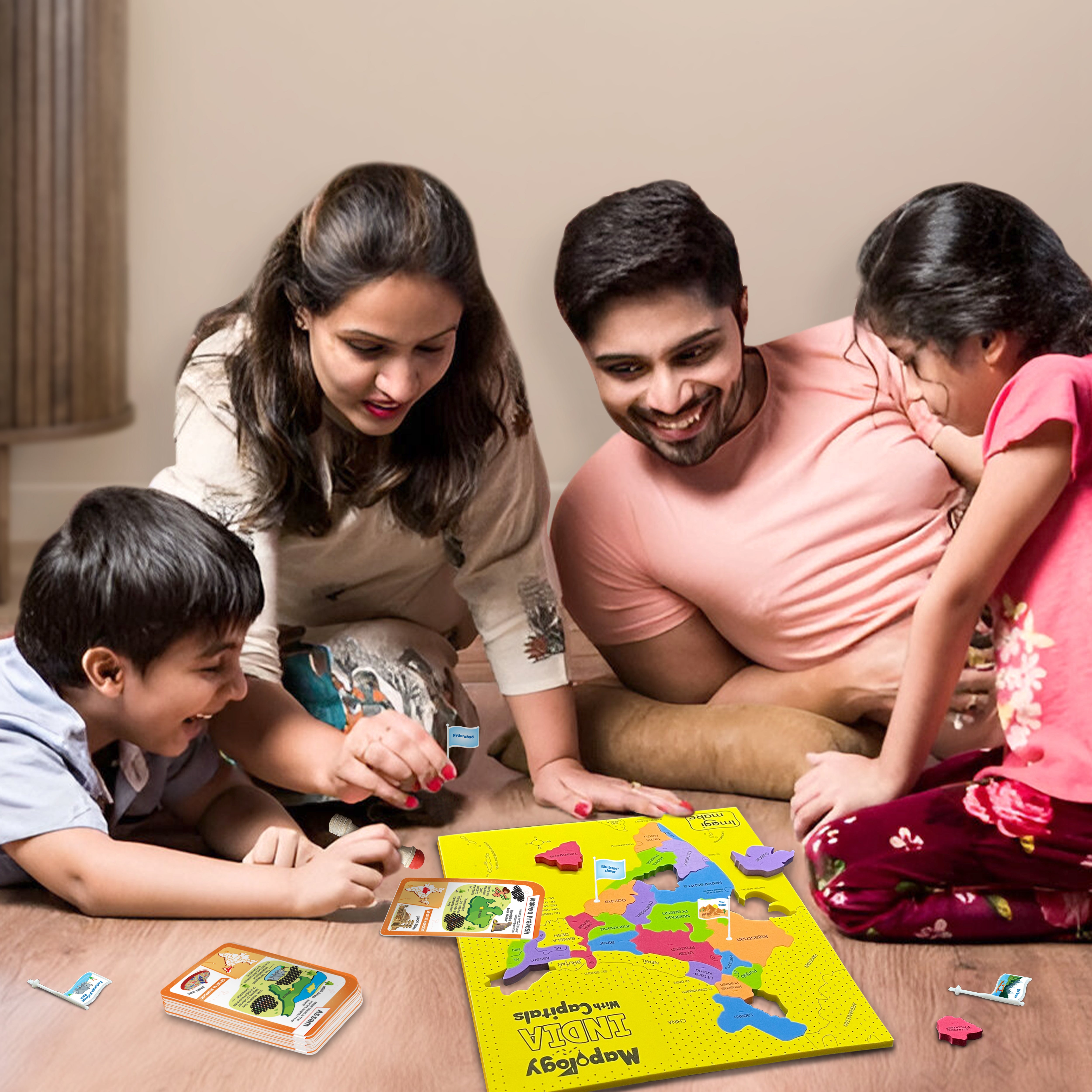 Imagimake Mapology India Flags puzzle harta cu steaguri si carduri