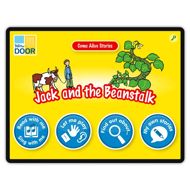 Yellow Door Jack and the Beanstalk aplicație poveste interactivă