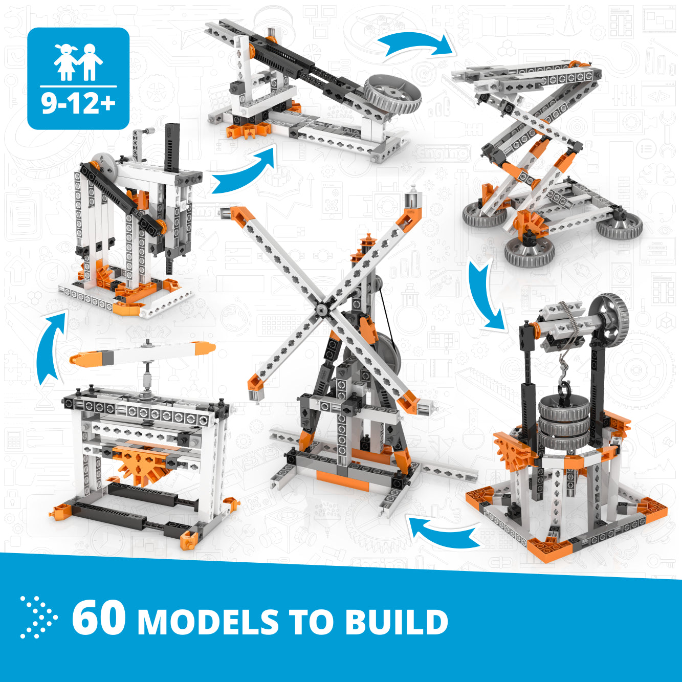 Engino Discovering STEM Simple Machines E96.1 set construcție 60 modele