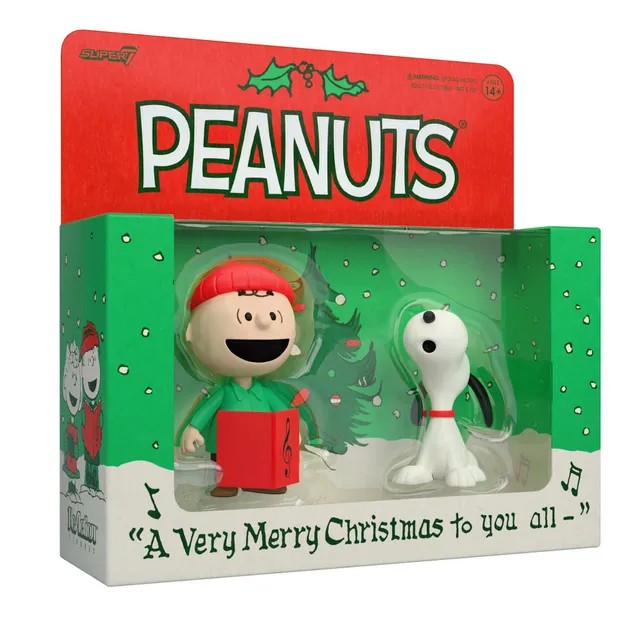 Super7 Peanuts Charlie Brown Snoopy figurine colindatori 2-pack