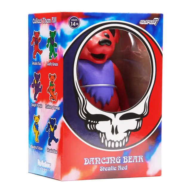 Super7 Grateful Dead Dancing Bear Stealie Red figurina 3.75 inch